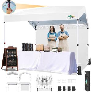 image:imageCOBIZI Canopy Tent 10x10 Pop Up Outdoor Canopies with 4 Sidewalls Waterproof Commercial Instant Gazebo Tents for Party Patio Backyard with 4 Sandbags 4 Stakes amp 8 Ropes WhiteWhite