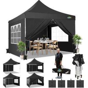 image:imageCOBIZI Canopy Tent 10x30 Pop Up Canopy with 8 Removable Sidewalls Party Tents for Parties Wedding Patio Commercial Waterproof and UV50 Ez Outdoor Instant Gazebo with Roller Bag amp 4 SandbagsWhiteBlack