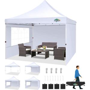 image:imageCOBIZI Canopy Tent 10x30 Pop Up Canopy with 8 Removable Sidewalls Party Tents for Parties Wedding Patio Commercial Waterproof and UV50 Ez Outdoor Instant Gazebo with Roller Bag amp 4 SandbagsWhiteWhite