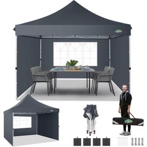 image:imageCOBIZI Canopy Tent 10x30 Pop Up Canopy with 8 Removable Sidewalls Party Tents for Parties Wedding Patio Commercial Waterproof and UV50 Ez Outdoor Instant Gazebo with Roller Bag amp 4 SandbagsWhiteGray