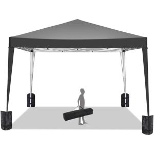 image:imageCOBIZI Ez Up Canopy Canopy Tent 10x10 Heavy Duty Pop Up Canopy with UPF 50 Waterproof Canopy Top for Commercial Business 3 Adjustable Heights with Sand Bags Stakes Ropes Blue GreenBlack