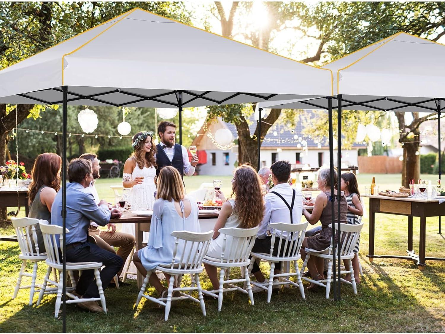 image:imageCOBIZI 10x10 Pop Up Canopy Gazebo with Mesh Windows 20 Easy up Canopy Tent 10x10 Portable Waterproof Outdoor Canopie with 4 Removable Sidewalls amp Carry Bag amp 4 Stakes amp Ropes White