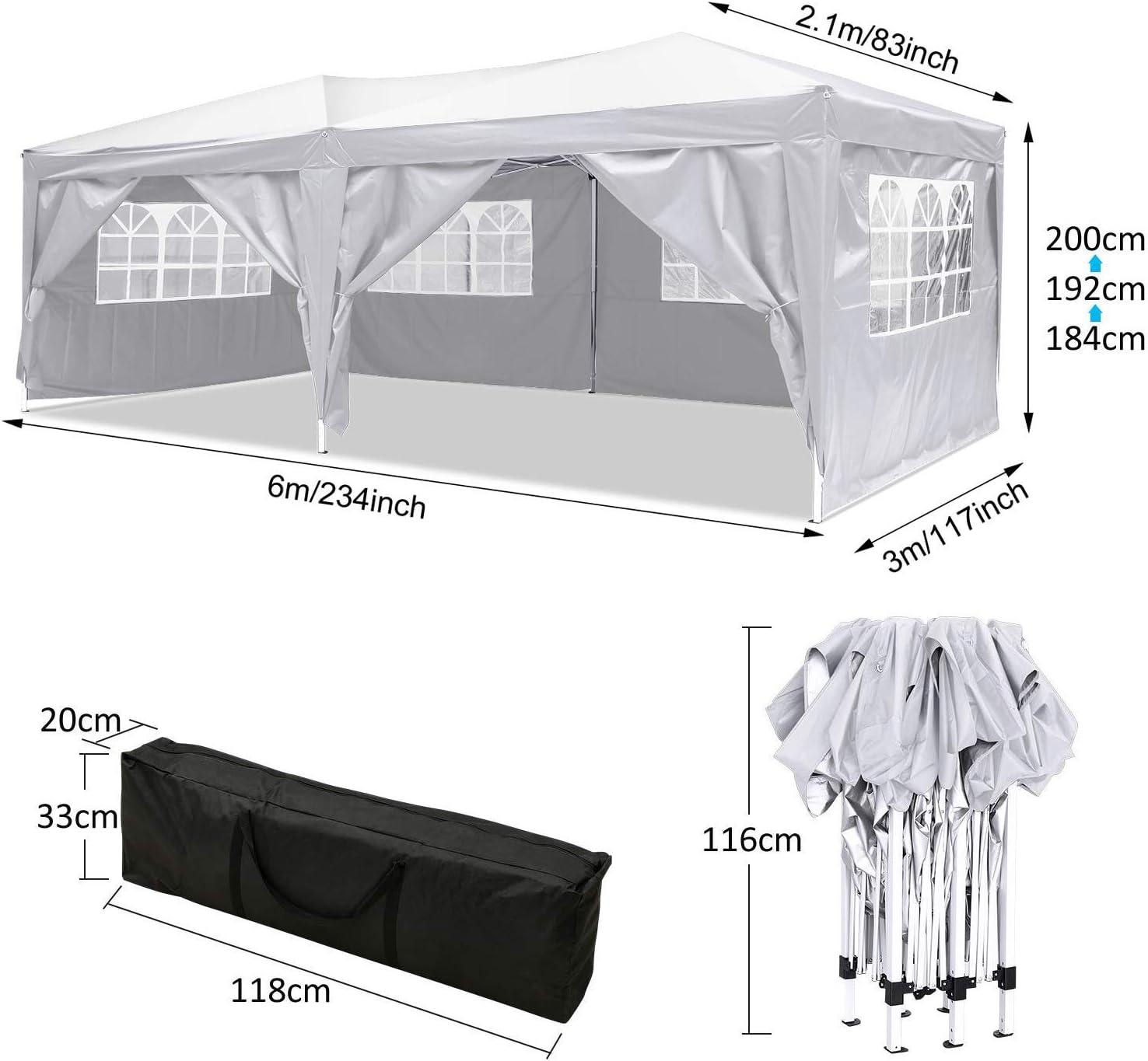 image:imageCOBIZI 10x10 Pop Up Canopy Tent with Removable Sidewalls Waterproof Portable Easy Up Canopy with Carry Bag Instant Outdoor Shelter Tents for Parties Events Backyard Gatherings Weddings KhakiSnowy white
