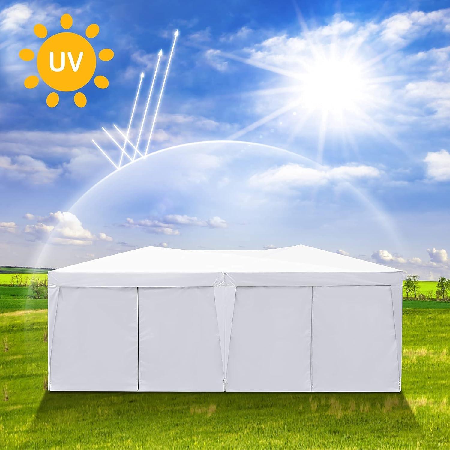 image:imageCOBIZI 10x10 Pop Up Canopy Tent with Removable Sidewalls Waterproof Portable Easy Up Canopy with Carry Bag Instant Outdoor Shelter Tents for Parties Events Backyard Gatherings Weddings KhakiSnowy white