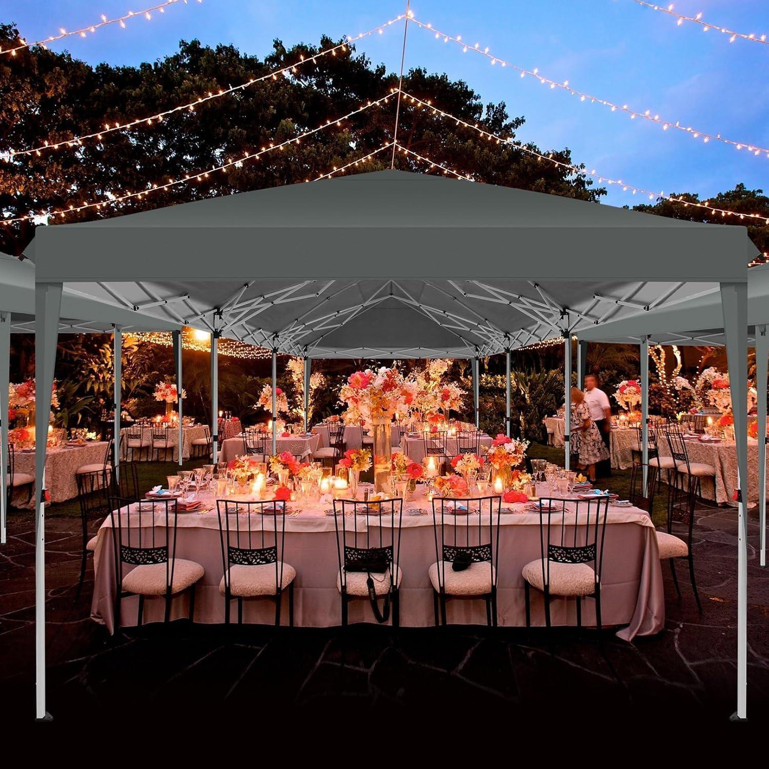 image:imageCOBIZI 10x10 Pop Up Canopy Tent with Removable Sidewalls Waterproof Portable Easy Up Canopy with Carry Bag Instant Outdoor Shelter Tents for Parties Events Backyard Gatherings Weddings KhakiGray