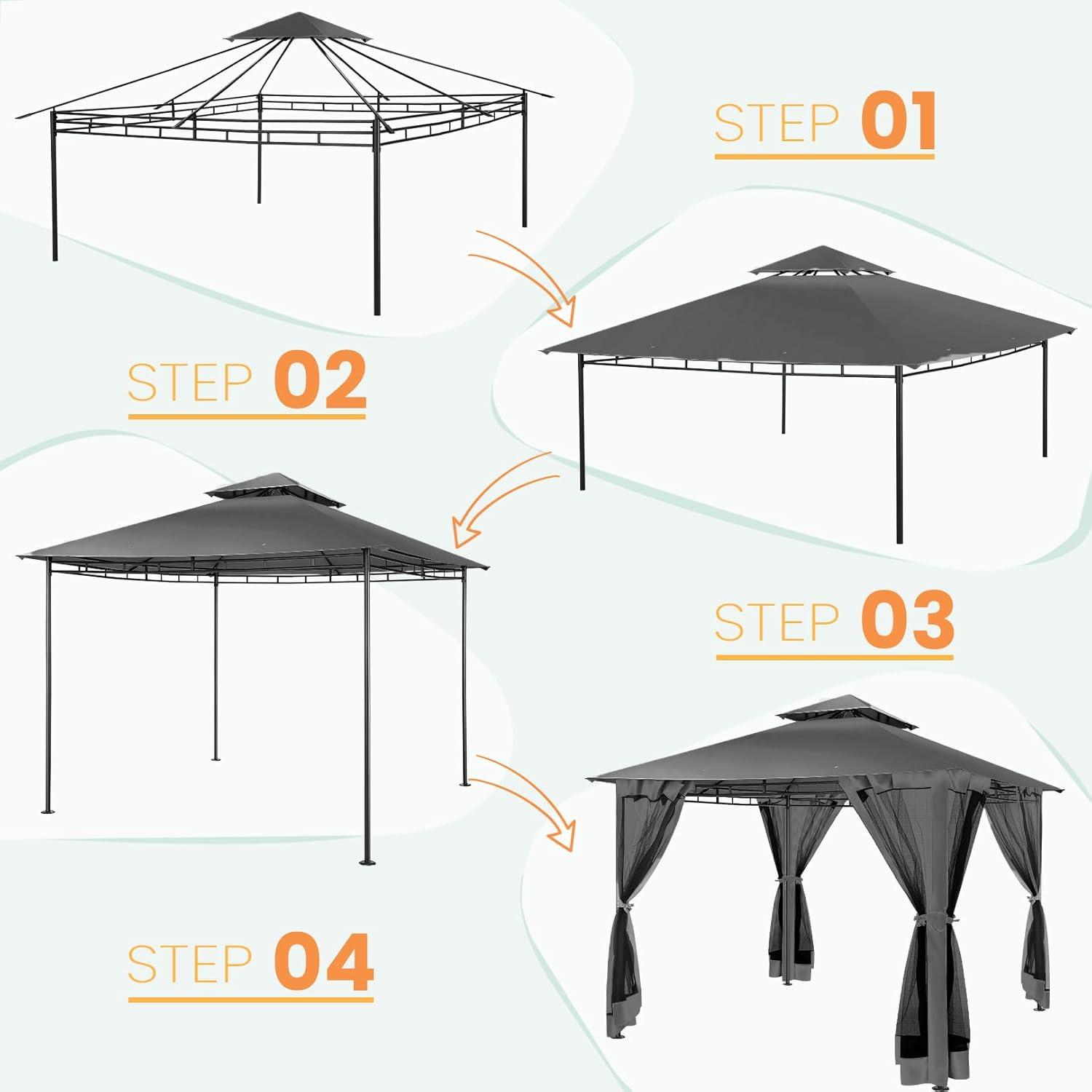 image:imageCOBIZI 10x10 Pop up Canopy Canopy Tent 10x10 with 3 Sidewalls 1 Person Easy Set upTents for Parties Outdoor Tent with Fluorescent Strip amp 4 Sandbags Waterproof 3 Adjustable HeightDark BlueBlackUPF50