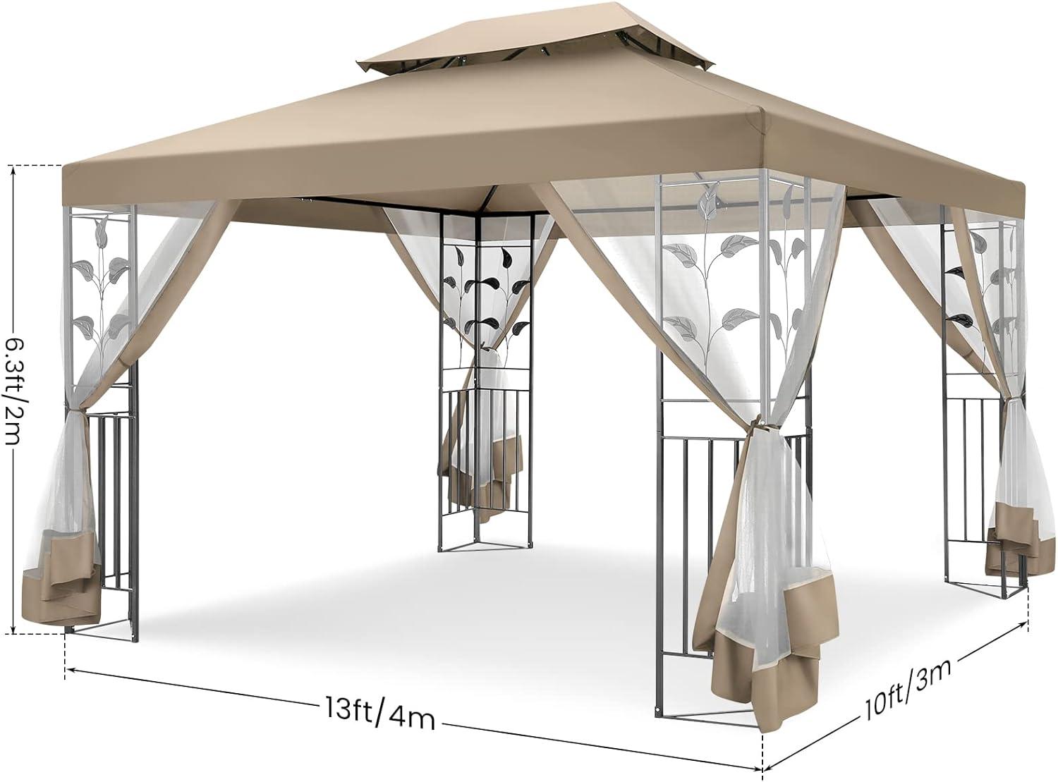 image:imageCOBIZI 10x10 Pop up Canopy Canopy Tent 10x10 with 3 Sidewalls 1 Person Easy Set upTents for Parties Outdoor Tent with Fluorescent Strip amp 4 Sandbags Waterproof 3 Adjustable HeightDark BlueKhaki