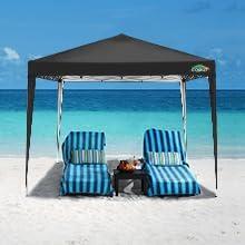 image:imageCOBIZI 10x10 Pop up Canopy Canopy Tent 10x10 with 3 Sidewalls 1 Person Easy Set upTents for Parties Outdoor Tent with Fluorescent Strip amp 4 Sandbags Waterproof 3 Adjustable HeightDark BlueGray1715