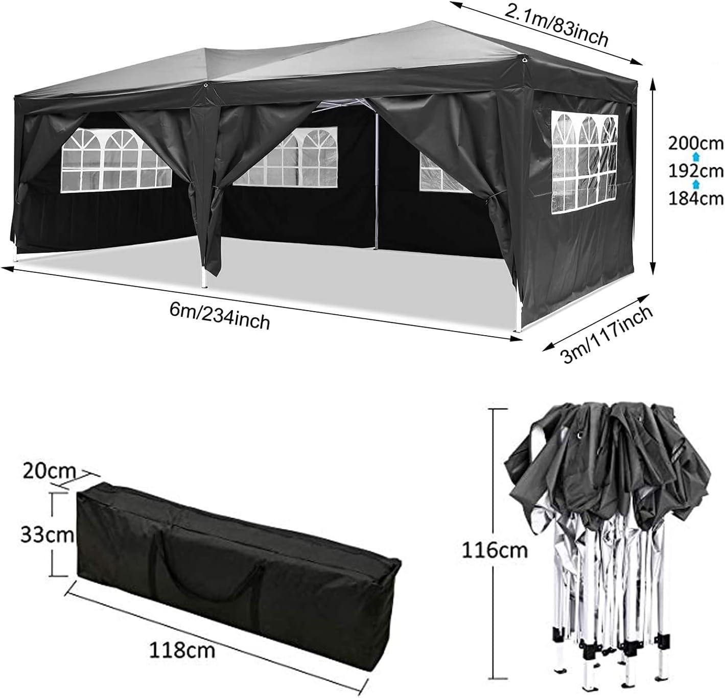 image:imageCOBIZI 10x10 Pop up Canopy Portable Garage with 1Button Push Center Lock Car Port Garage with 1 Sidewalls UV Resistant Waterproof AllSeason Tents Shelter for TruckBlack