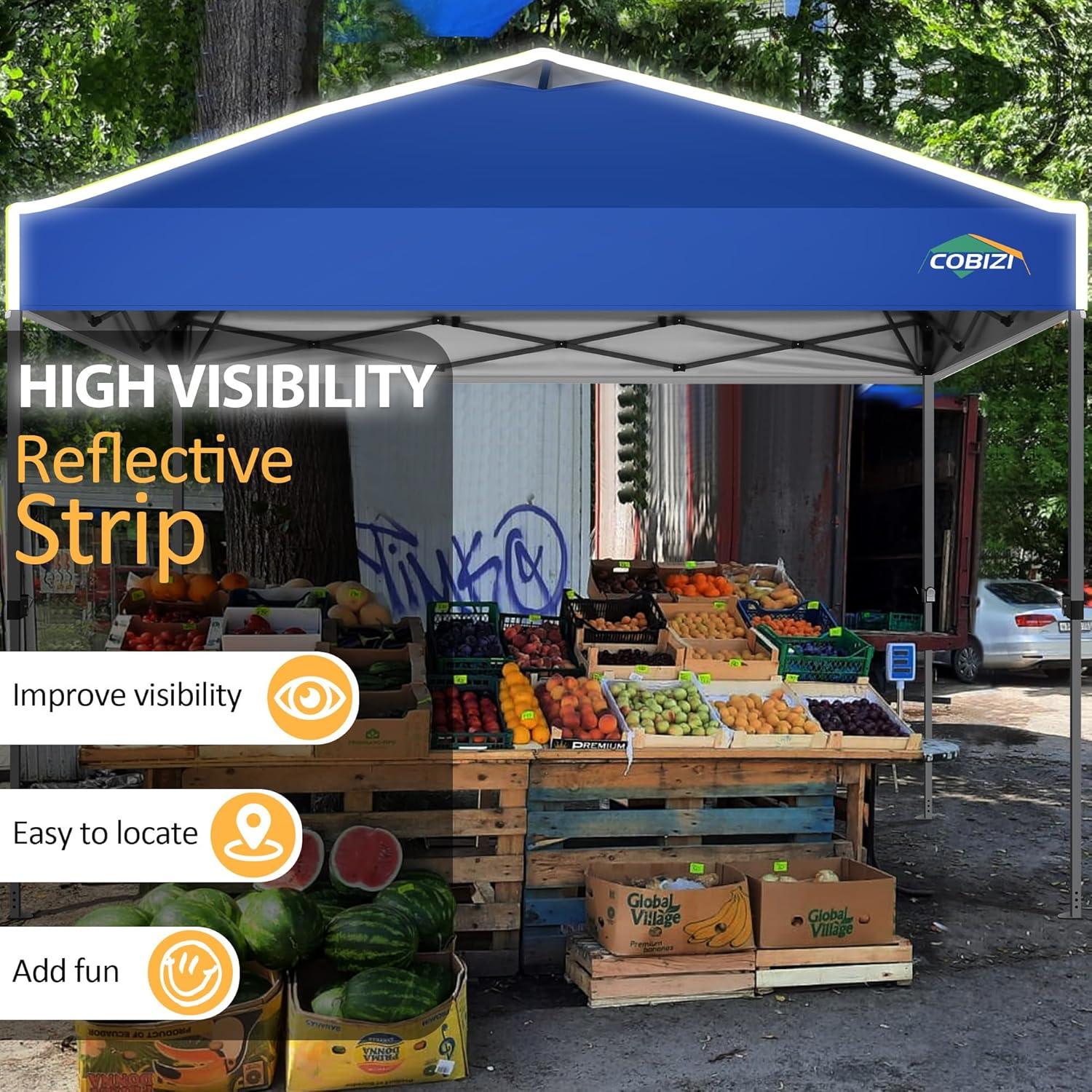 image:imageCOBIZI 10x10 Pop up Canopy Tent with SidewallsOne Push Setup Tent for Parties Waterproof amp UV 50 Outdoor Commercial Gazebo with Air Vent Reflective Strip4 Sandbags for Garden BeachBlackBlue1year warranty