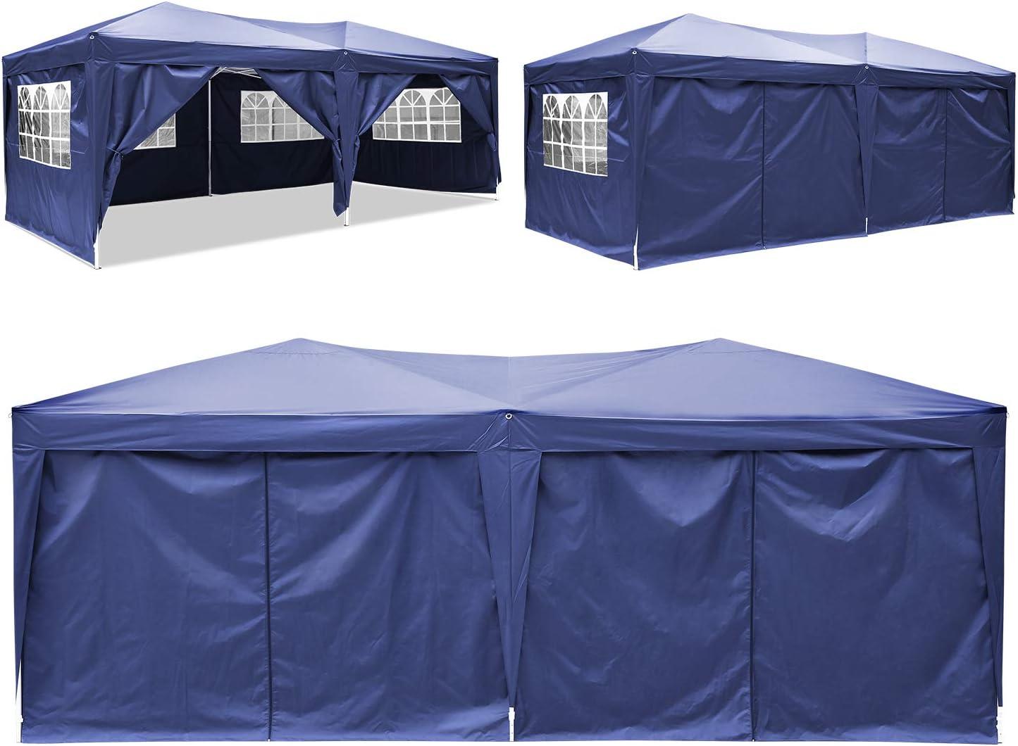 image:imageCOBIZI 10x20 Party Tent Heavy Duty 10x20 Canopy with Removable Sidewalls amp 4 Builtin Sandbags Commercial Wedding Large Tent UV 50 Waterproof WhiteBlau