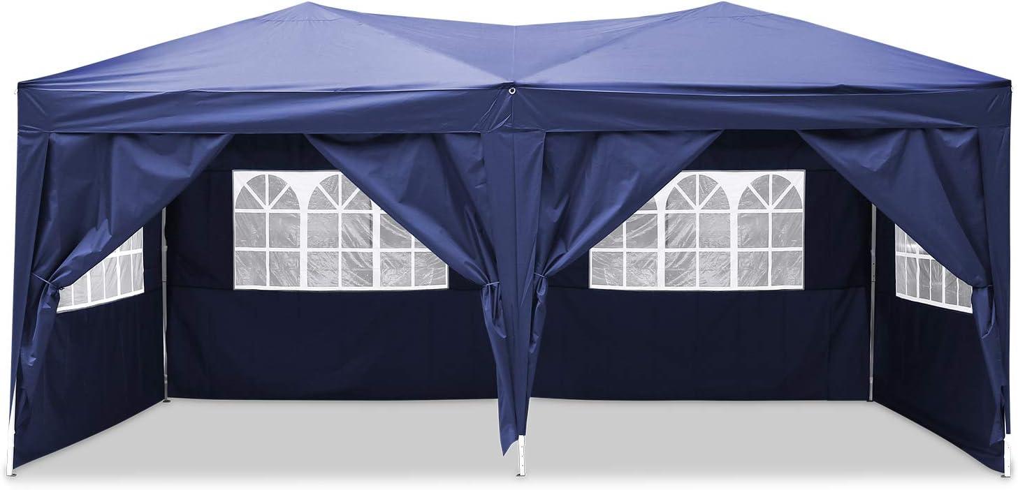 image:imageCOBIZI 10x20 Party Tent Heavy Duty 10x20 Canopy with Removable Sidewalls amp 4 Builtin Sandbags Commercial Wedding Large Tent UV 50 Waterproof WhiteBlau