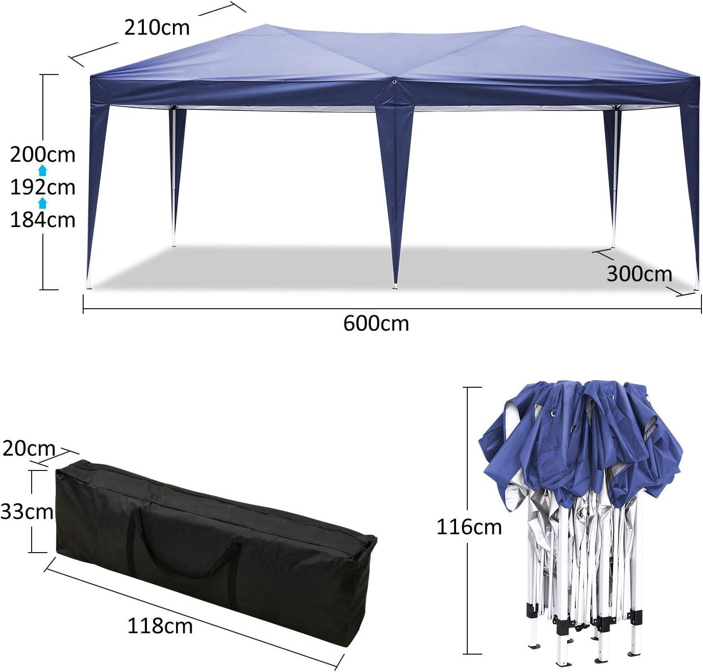 image:imageCOBIZI 10x20 Party Tent Heavy Duty 10x20 Canopy with Removable Sidewalls amp 4 Builtin Sandbags Commercial Wedding Large Tent UV 50 Waterproof WhiteBlau