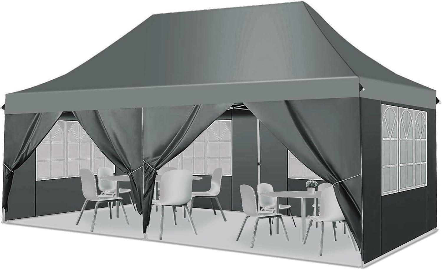 image:imageCOBIZI 10x20 Party Tent Heavy Duty 10x20 Canopy with Removable Sidewalls amp 4 Builtin Sandbags Commercial Wedding Large Tent UV 50 Waterproof WhiteGreen