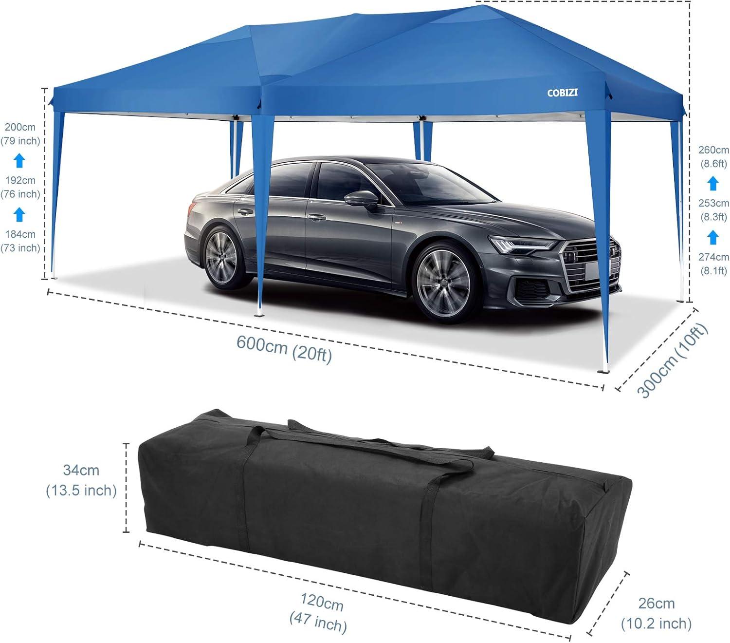 image:imageCOBIZI 10x20 Party Tent Heavy Duty 10x20 Canopy with Removable Sidewalls amp 4 Builtin Sandbags Commercial Wedding Large Tent UV 50 Waterproof WhiteGreen