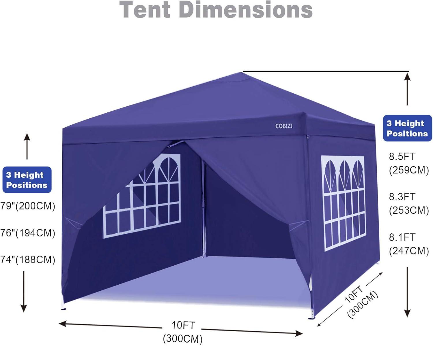 image:imageCOBIZI 10x20 Party Tent Heavy Duty 10x20 Canopy with Removable Sidewalls amp 4 Builtin Sandbags Commercial Wedding Large Tent UV 50 Waterproof WhitePurple