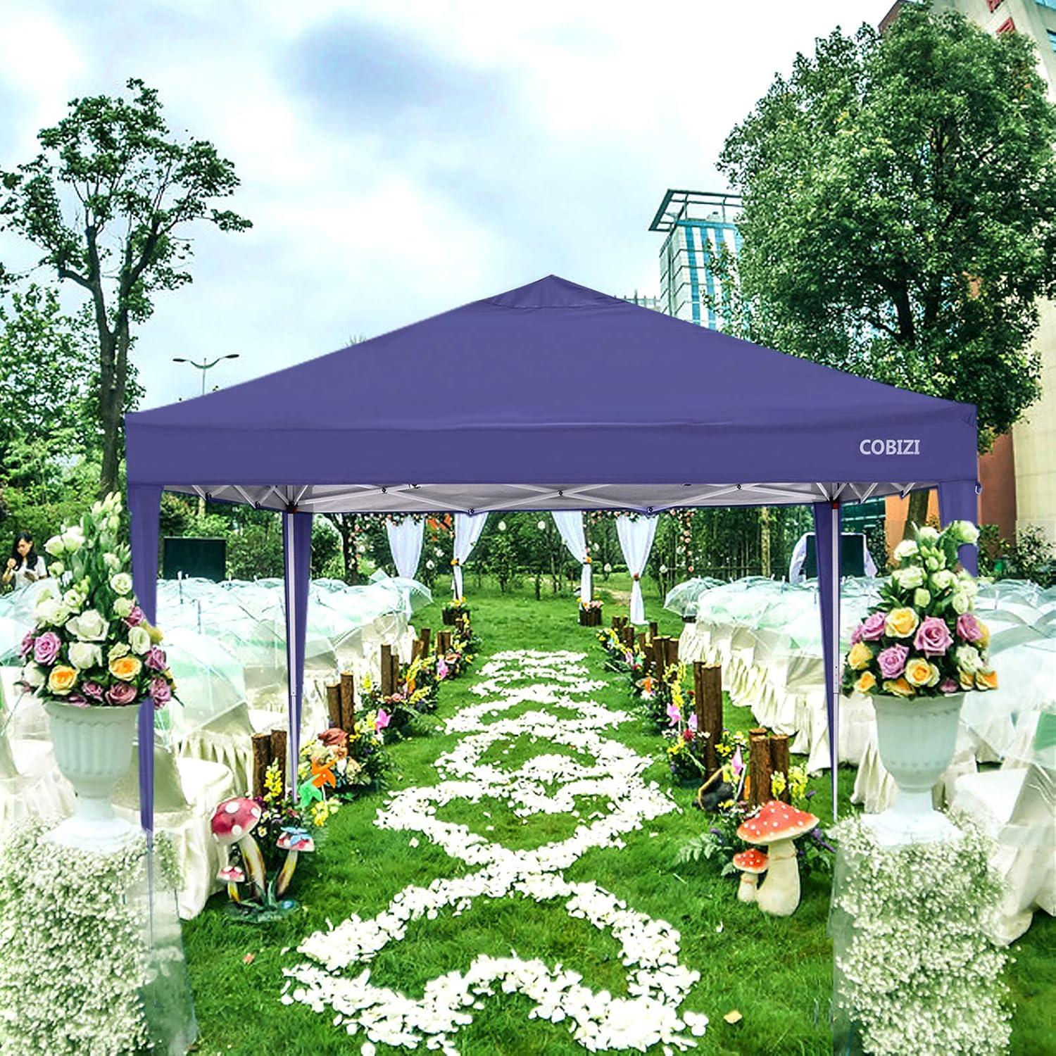 image:imageCOBIZI 10x20 Party Tent Heavy Duty 10x20 Canopy with Removable Sidewalls amp 4 Builtin Sandbags Commercial Wedding Large Tent UV 50 Waterproof WhitePurple