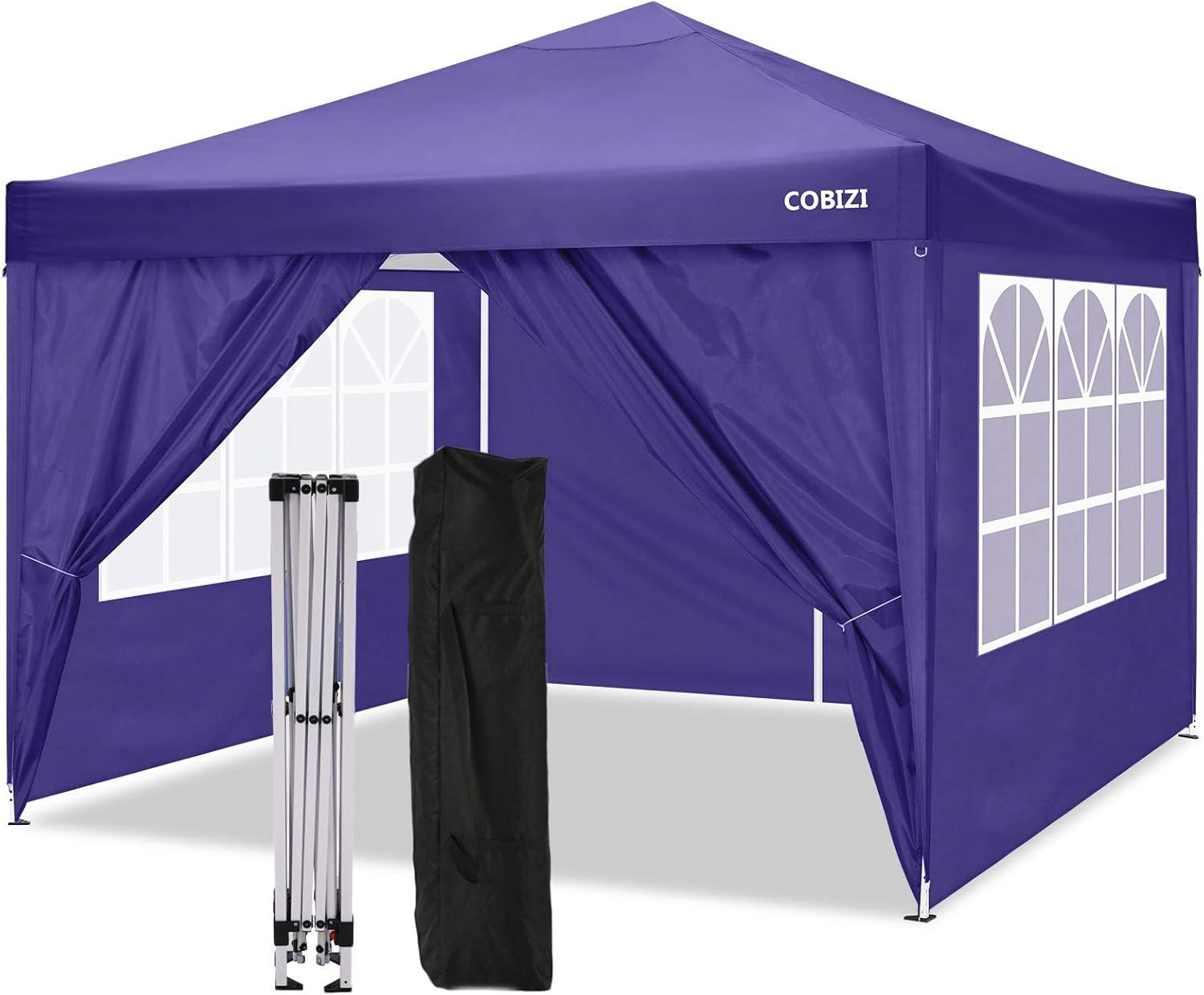 image:imageCOBIZI 10x20 Party Tent Heavy Duty 10x20 Canopy with Removable Sidewalls amp 4 Builtin Sandbags Commercial Wedding Large Tent UV 50 Waterproof WhitePurple