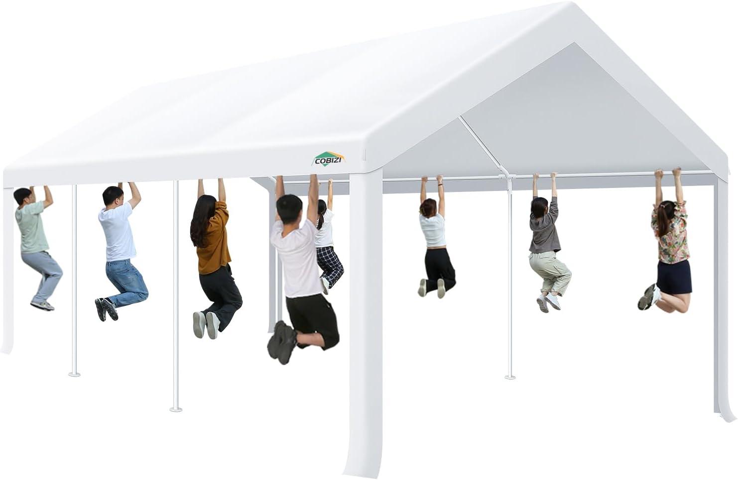 image:imageCOBIZI 10x20 Party Tent Heavy Duty 10x20 Canopy with Removable Sidewalls amp 4 Builtin Sandbags Commercial Wedding Large Tent UV 50 Waterproof WhiteWhite