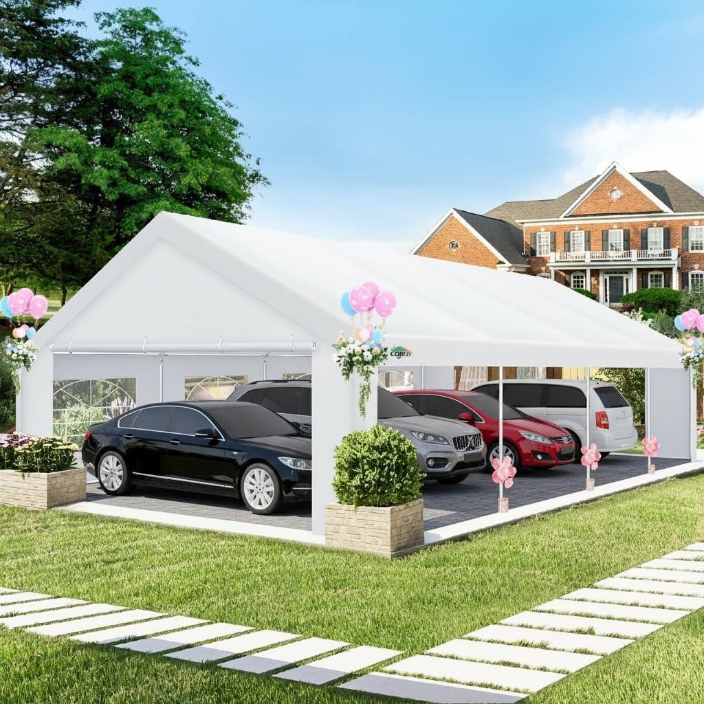 image:imageCOBIZI 10x20 Party Tent Heavy Duty 10x20 Canopy with Removable Sidewalls amp 4 Builtin Sandbags Commercial Wedding Large Tent UV 50 Waterproof Whitewhite1