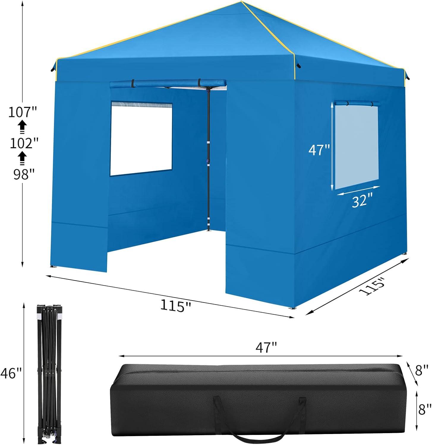 image:imageCOBIZI 10x20 Pop Up Canopy Tent with SidewallsParty Tent Outdoor Gazebos Waterproof amp UV503 Adjustable HeightsHigher Frame Design Extra Tall for Parties BackyardWeddingsMarketsDark BlueBlue