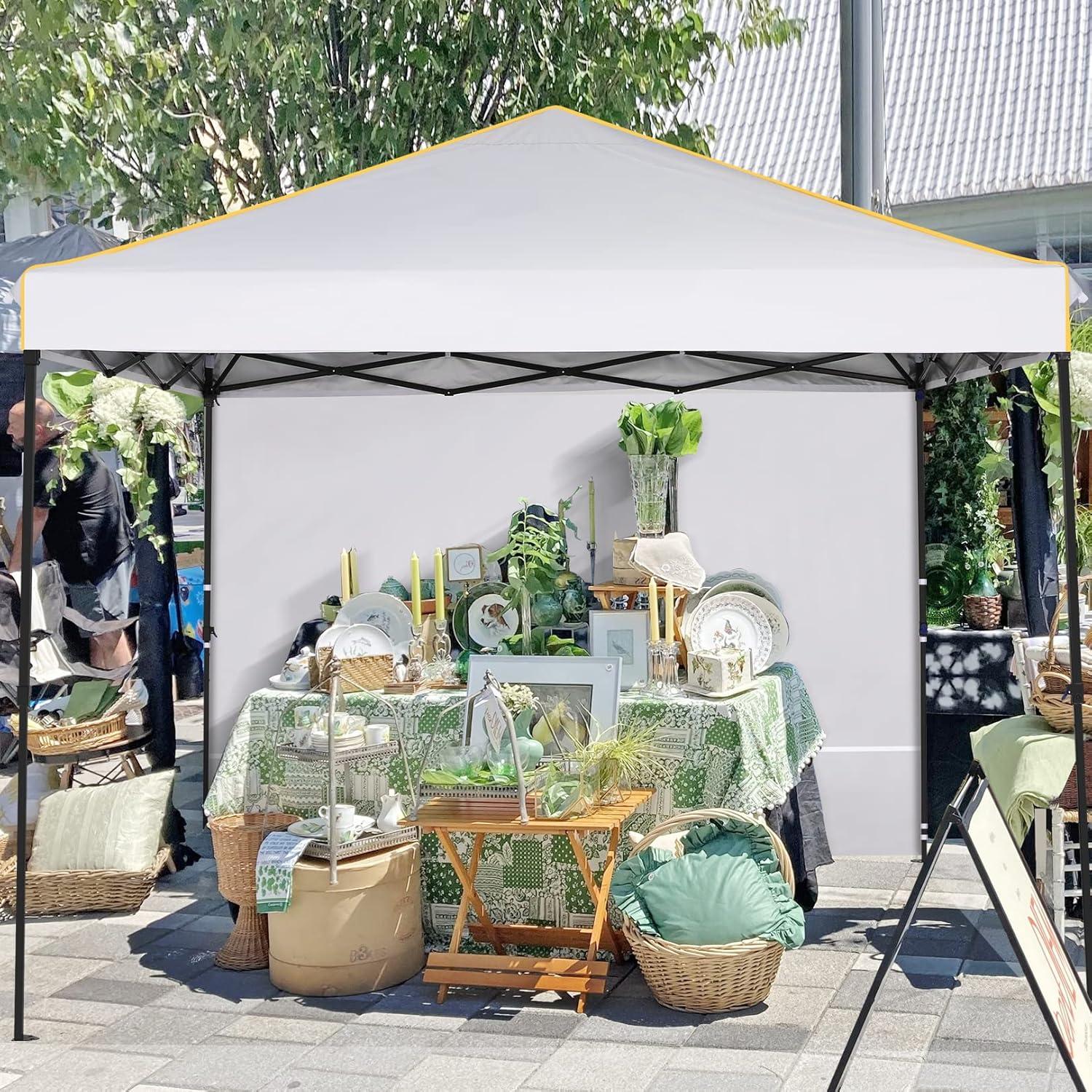image:imageCOBIZI 10x20 Pop Up Canopy Tent with SidewallsParty Tent Outdoor Gazebos Waterproof amp UV503 Adjustable HeightsHigher Frame Design Extra Tall for Parties BackyardWeddingsMarketsDark BlueWhite