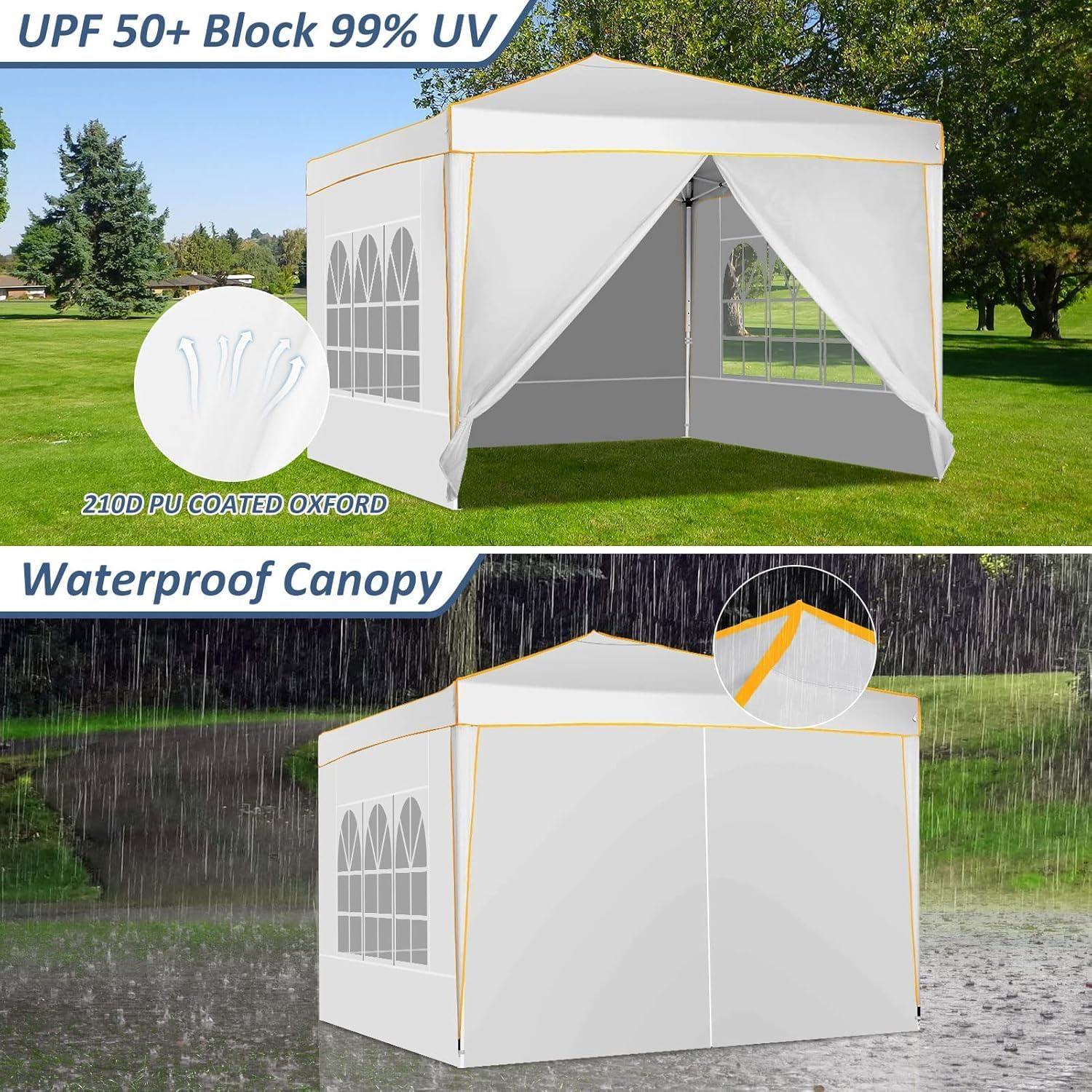 image:imageCOBIZI 10x20 Pop Up Canopy Tent with SidewallsParty Tent Outdoor Gazebos Waterproof amp UV503 Adjustable HeightsHigher Frame Design Extra Tall for Parties BackyardWeddingsMarketsDark BlueWhite