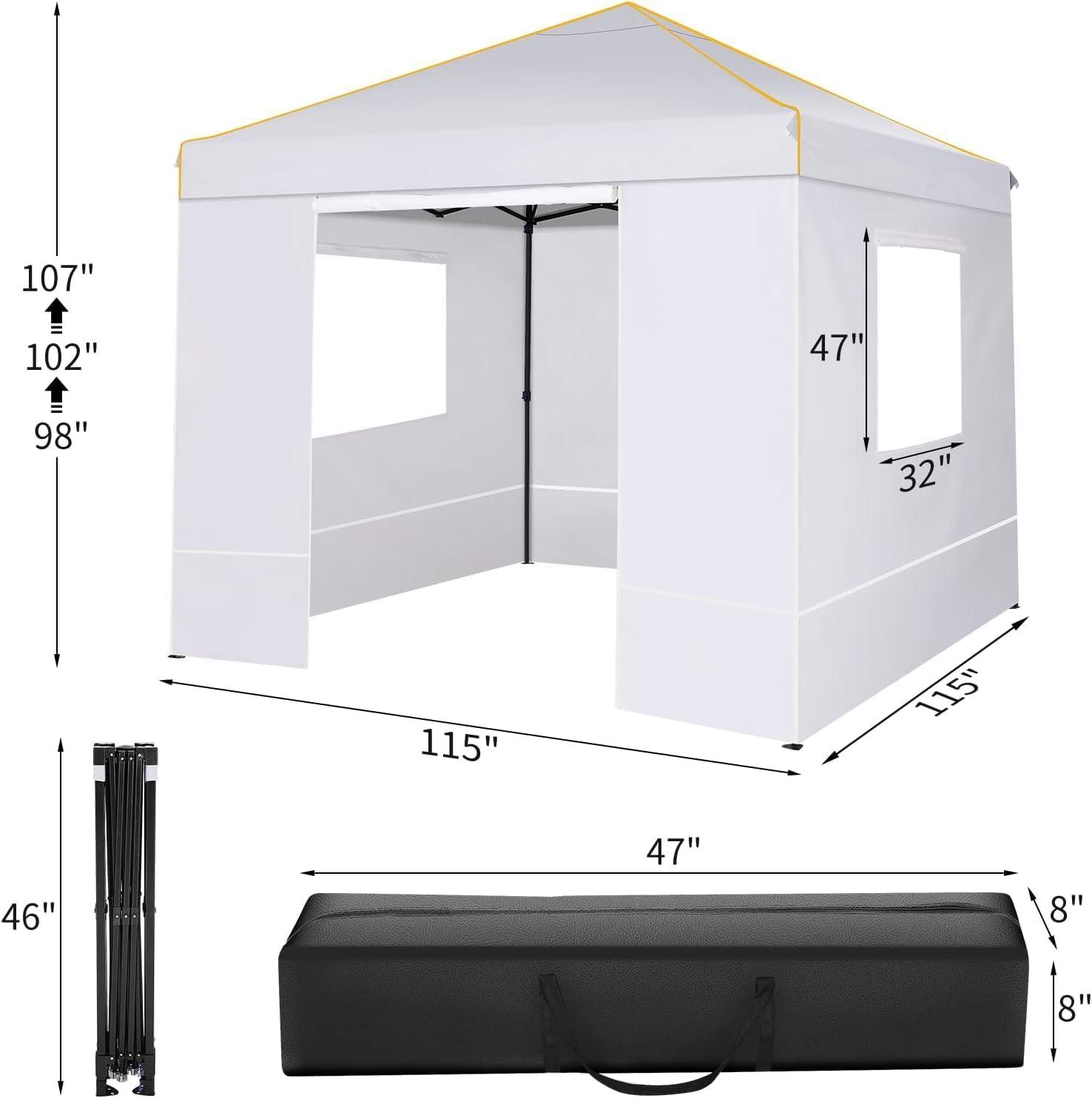 image:imageCOBIZI 10x20 Pop Up Canopy Tent with SidewallsParty Tent Outdoor Gazebos Waterproof amp UV503 Adjustable HeightsHigher Frame Design Extra Tall for Parties BackyardWeddingsMarketsDark BlueNew White