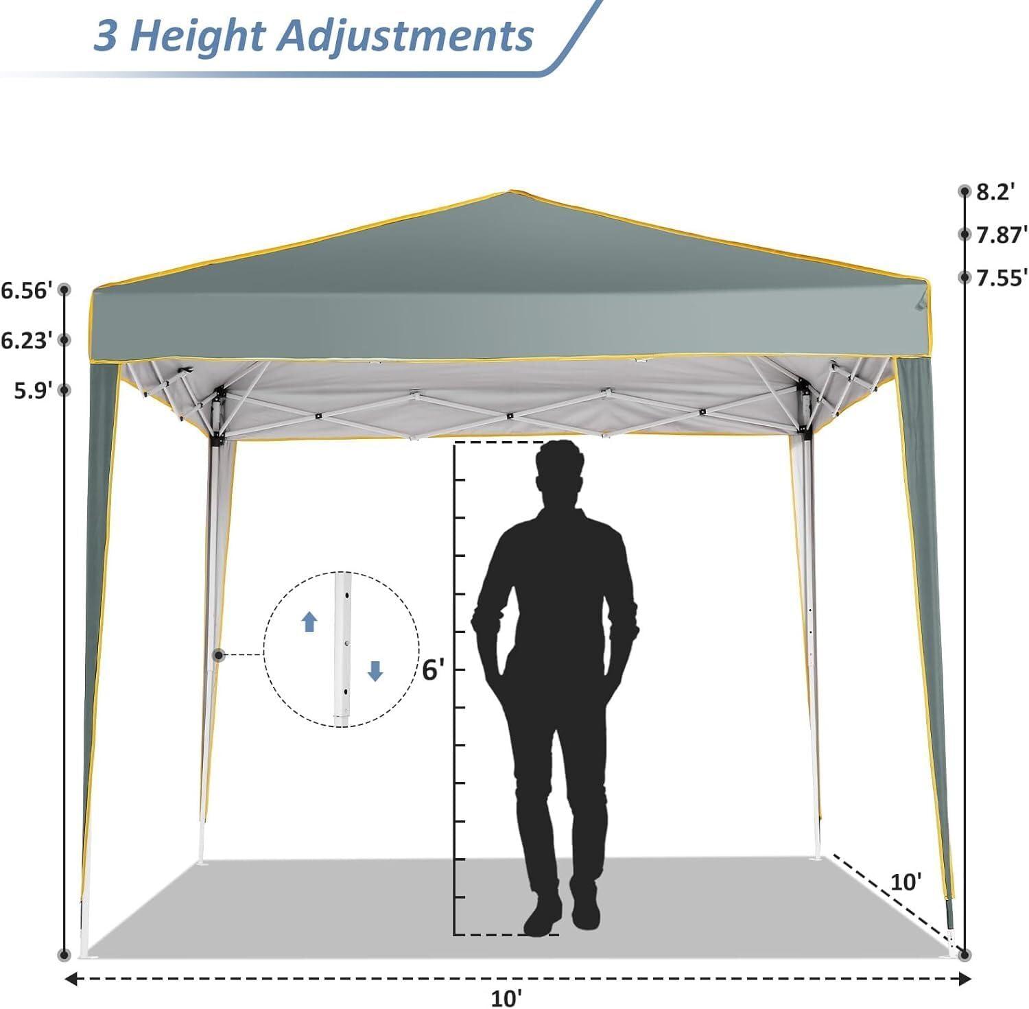 image:imageCOBIZI 10x20 Pop Up Canopy Tent with SidewallsParty Tent Outdoor Gazebos Waterproof amp UV503 Adjustable HeightsHigher Frame Design Extra Tall for Parties BackyardWeddingsMarketsDark BlueGray