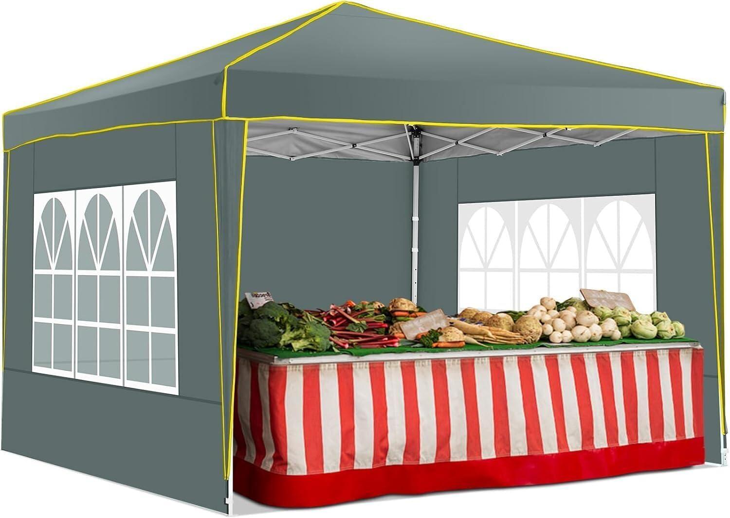 image:imageCOBIZI 10x20 Pop Up Canopy Tent with SidewallsParty Tent Outdoor Gazebos Waterproof amp UV503 Adjustable HeightsHigher Frame Design Extra Tall for Parties BackyardWeddingsMarketsDark BlueGray