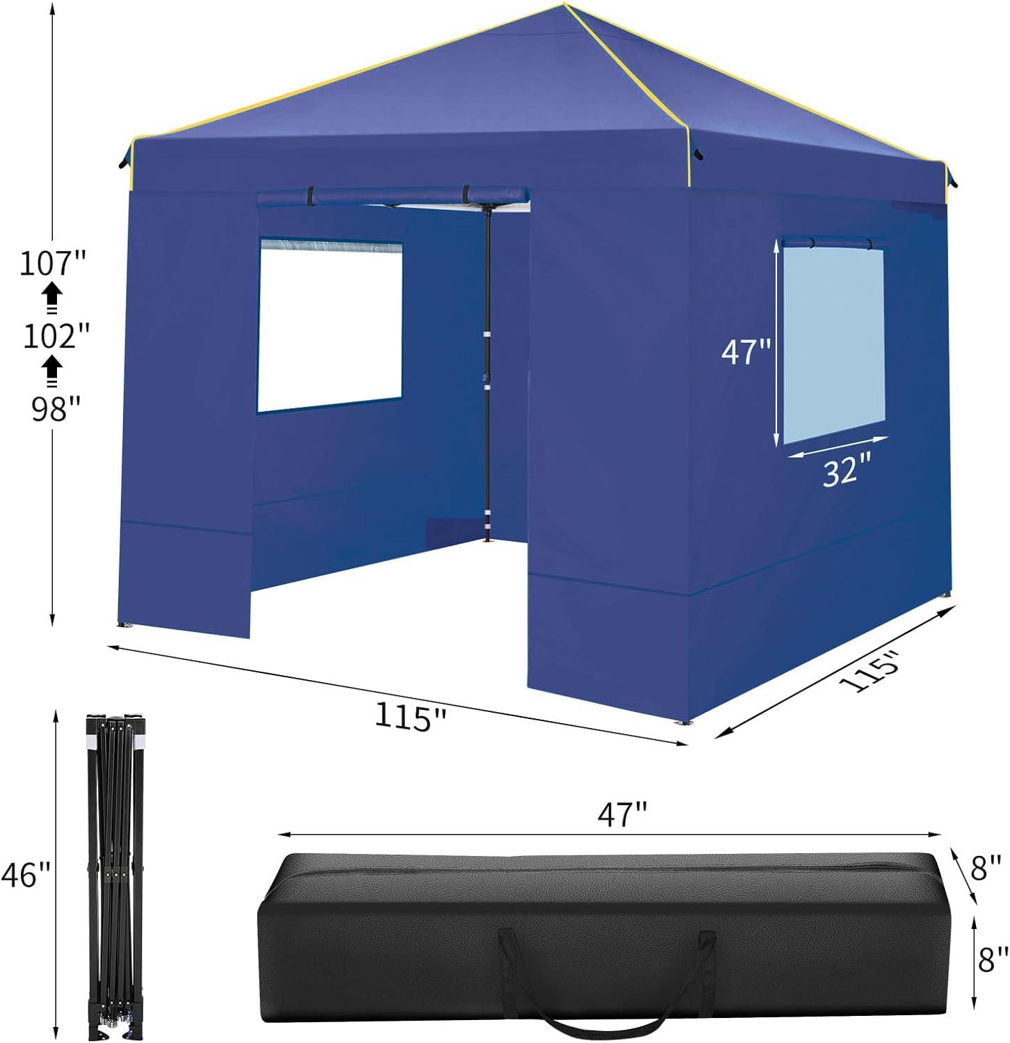 image:imageCOBIZI 10x20 Pop Up Canopy Tent with SidewallsParty Tent Outdoor Gazebos Waterproof amp UV503 Adjustable HeightsHigher Frame Design Extra Tall for Parties BackyardWeddingsMarketsDark BlueDeep Blue