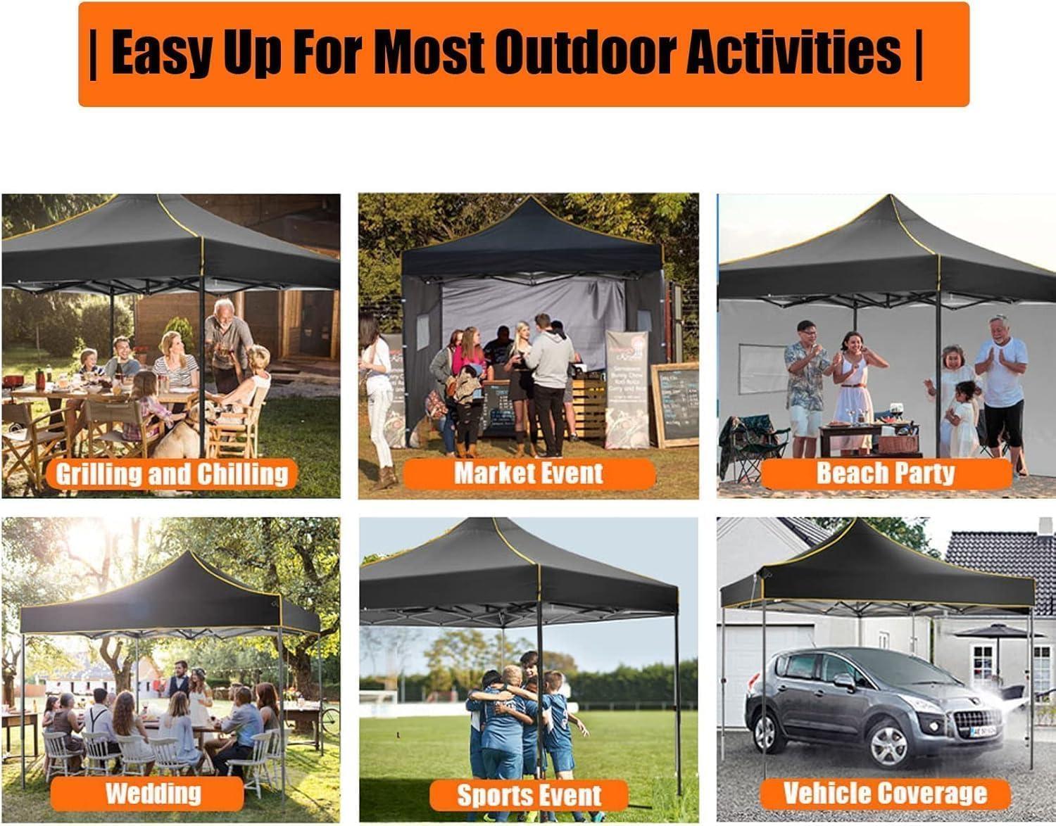 image:imageCOBIZI 10x20 Pop Up Canopy Tent with SidewallsParty Tent Outdoor Gazebos Waterproof amp UV503 Adjustable HeightsHigher Frame Design Extra Tall for Parties BackyardWeddingsMarketsDark BlueNew Black
