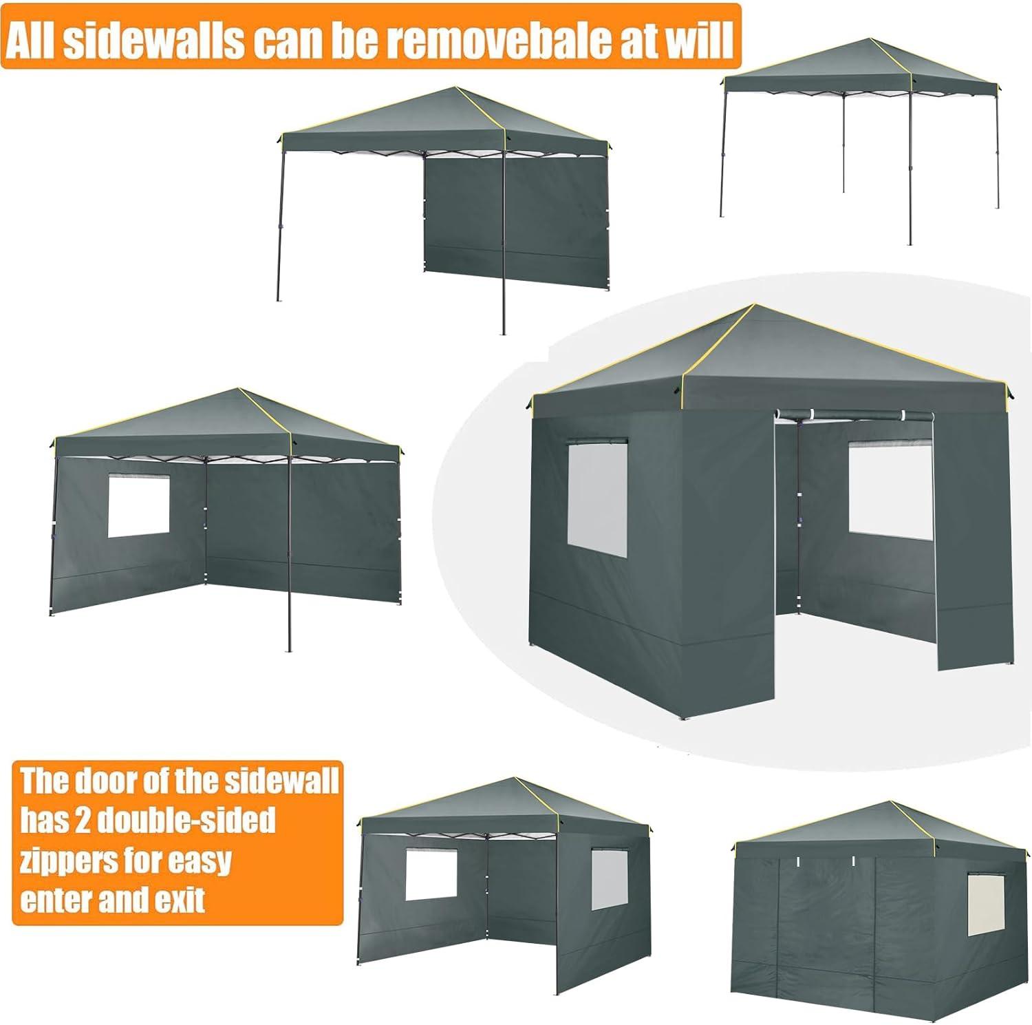 image:imageCOBIZI 10x20 Pop Up Canopy Tent with SidewallsParty Tent Outdoor Gazebos Waterproof amp UV503 Adjustable HeightsHigher Frame Design Extra Tall for Parties BackyardWeddingsMarketsDark BlueGray