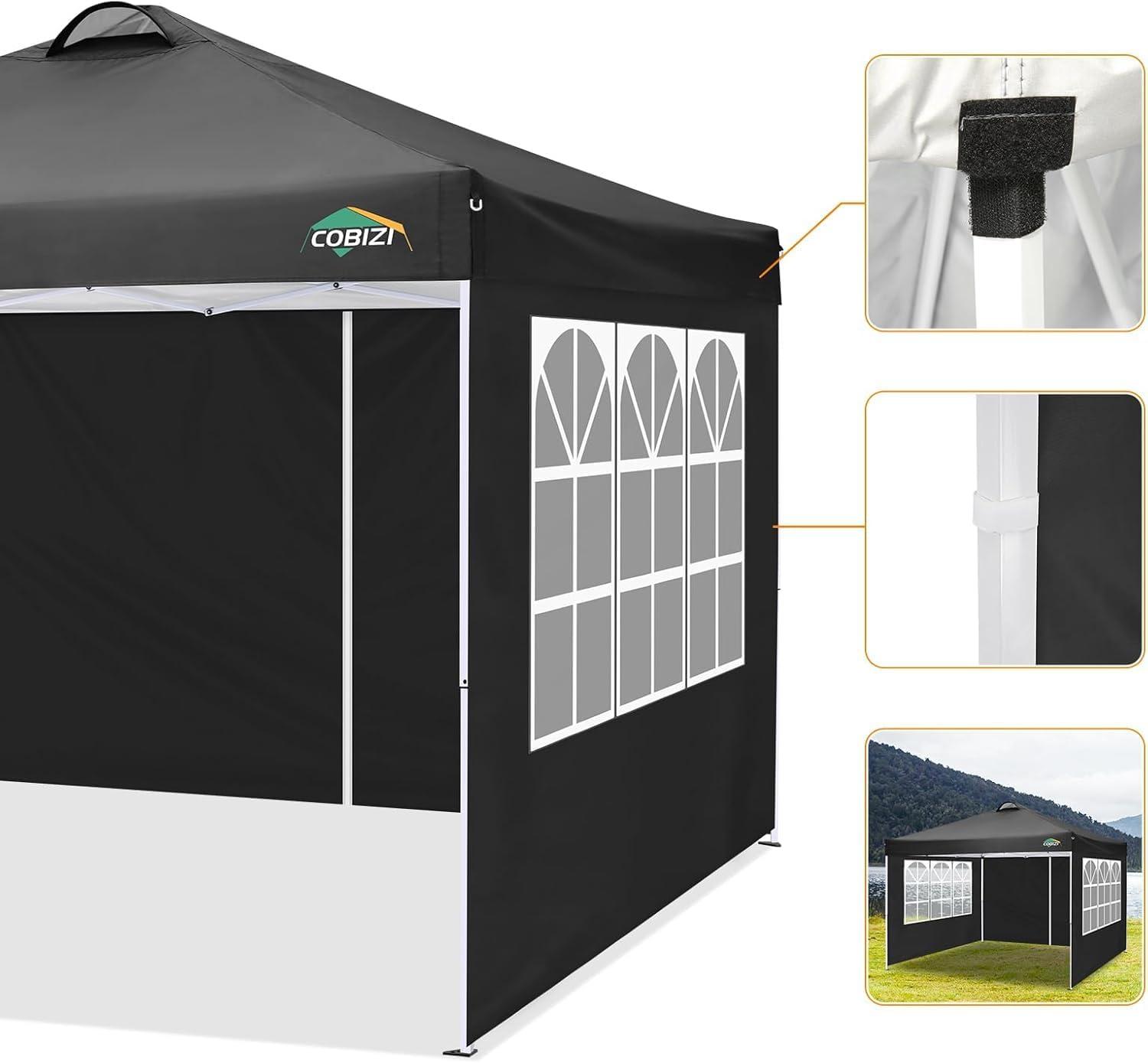 image:imageCOBIZI 10x20 Pop Up Canopy Tent with SidewallsParty Tent Outdoor Gazebos Waterproof amp UV503 Adjustable HeightsHigher Frame Design Extra Tall for Parties BackyardWeddingsMarketsDark BlueLight White