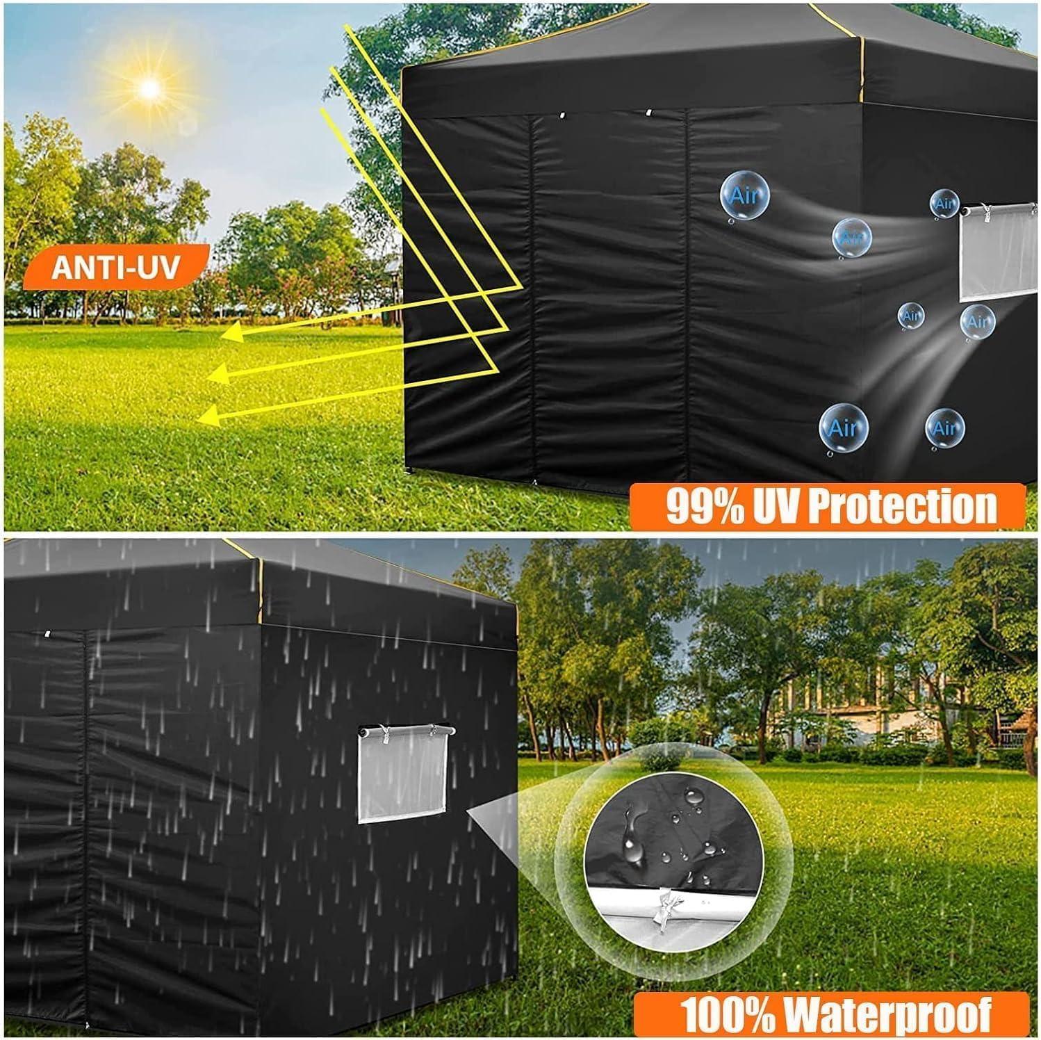 image:imageCOBIZI 10x20 Pop Up Canopy Tent with SidewallsParty Tent Outdoor Gazebos Waterproof amp UV503 Adjustable HeightsHigher Frame Design Extra Tall for Parties BackyardWeddingsMarketsDark BlueNew Black