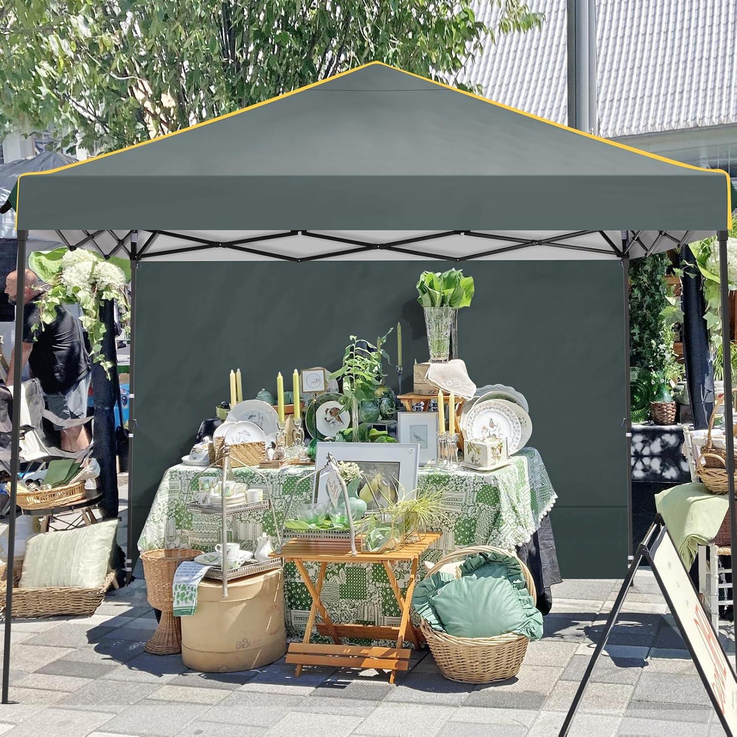 image:imageCOBIZI 10x20 Pop Up Canopy Tent with SidewallsParty Tent Outdoor Gazebos Waterproof amp UV503 Adjustable HeightsHigher Frame Design Extra Tall for Parties BackyardWeddingsMarketsDark BlueGray