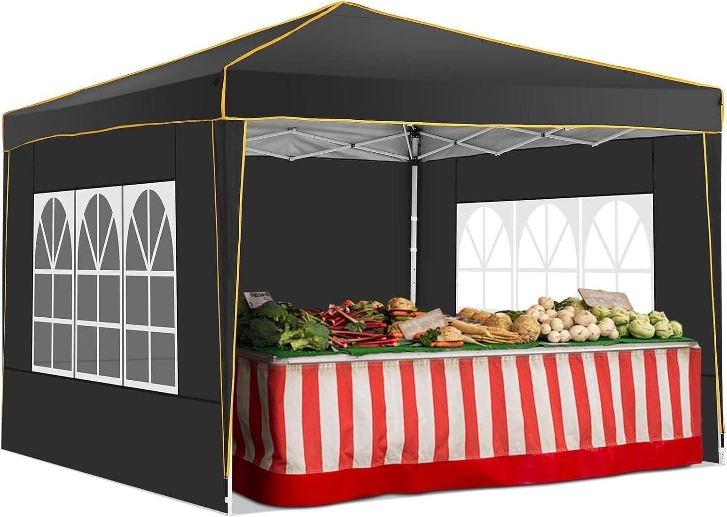 image:imageCOBIZI 10x20 Pop Up Canopy Tent with SidewallsParty Tent Outdoor Gazebos Waterproof amp UV503 Adjustable HeightsHigher Frame Design Extra Tall for Parties BackyardWeddingsMarketsDark BlueBlack