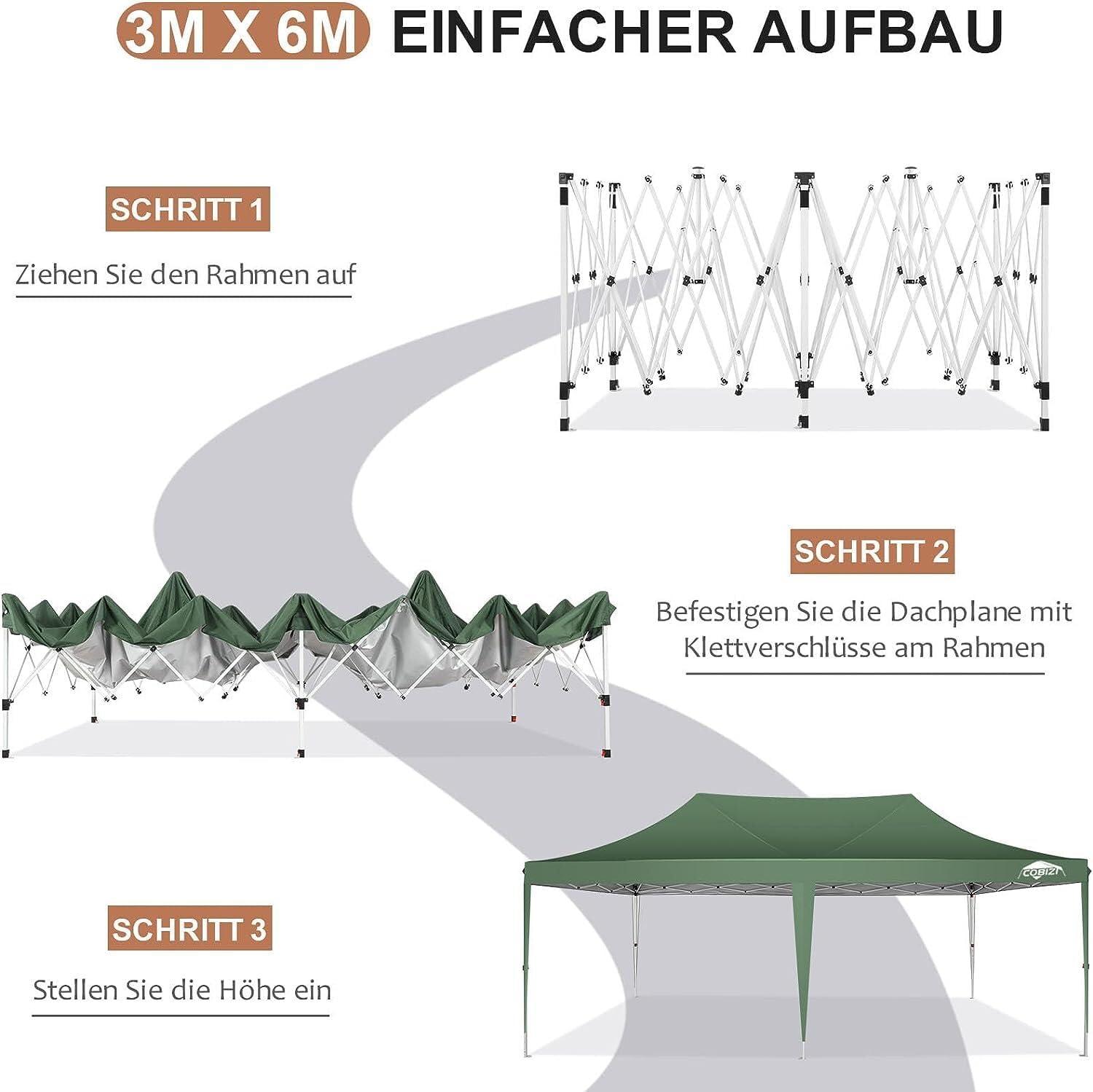 image:imageCOBIZI 10x20 Pop Up Canopy Tent with SidewallsParty Tent Outdoor Gazebos Waterproof amp UV503 Adjustable HeightsHigher Frame Design Extra Tall for Parties BackyardWeddingsMarketsDark BlueGreen