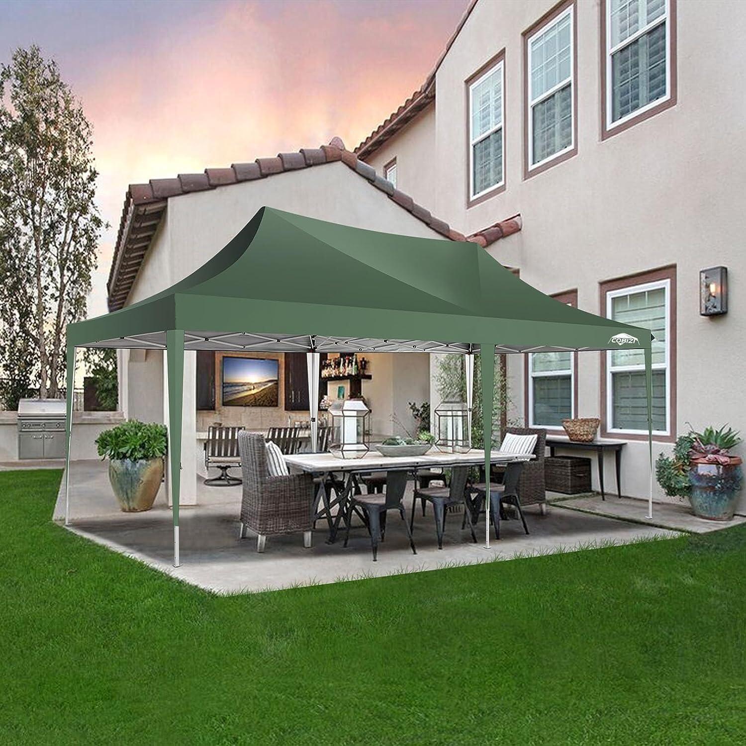 image:imageCOBIZI 10x20 Pop Up Canopy Tent with SidewallsParty Tent Outdoor Gazebos Waterproof amp UV503 Adjustable HeightsHigher Frame Design Extra Tall for Parties BackyardWeddingsMarketsDark BlueGreen