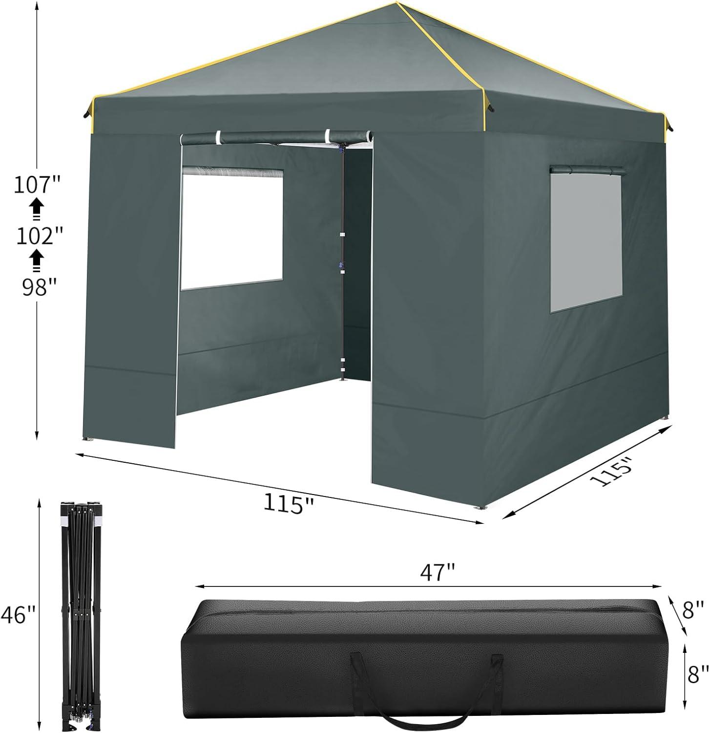 image:imageCOBIZI 10x20 Pop Up Canopy Tent with SidewallsParty Tent Outdoor Gazebos Waterproof amp UV503 Adjustable HeightsHigher Frame Design Extra Tall for Parties BackyardWeddingsMarketsDark BlueGray