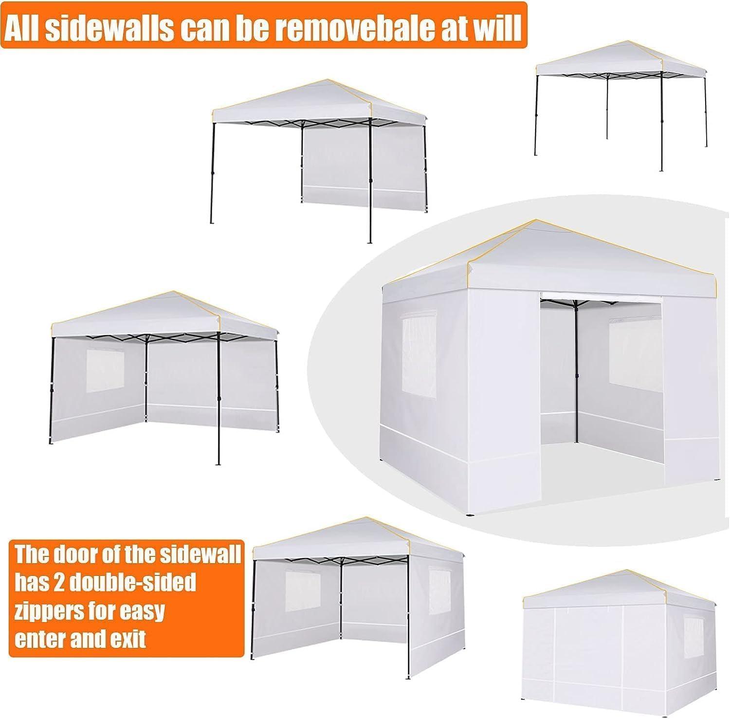 image:imageCOBIZI 10x20 Pop Up Canopy Tent with SidewallsParty Tent Outdoor Gazebos Waterproof amp UV503 Adjustable HeightsHigher Frame Design Extra Tall for Parties BackyardWeddingsMarketsDark BlueNew White