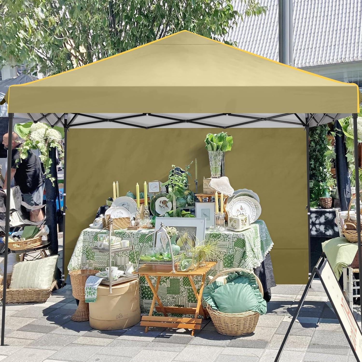 image:imageCOBIZI 10x20 Pop Up Canopy Tent with SidewallsParty Tent Outdoor Gazebos Waterproof amp UV503 Adjustable HeightsHigher Frame Design Extra Tall for Parties BackyardWeddingsMarketsDark BlueKhaki