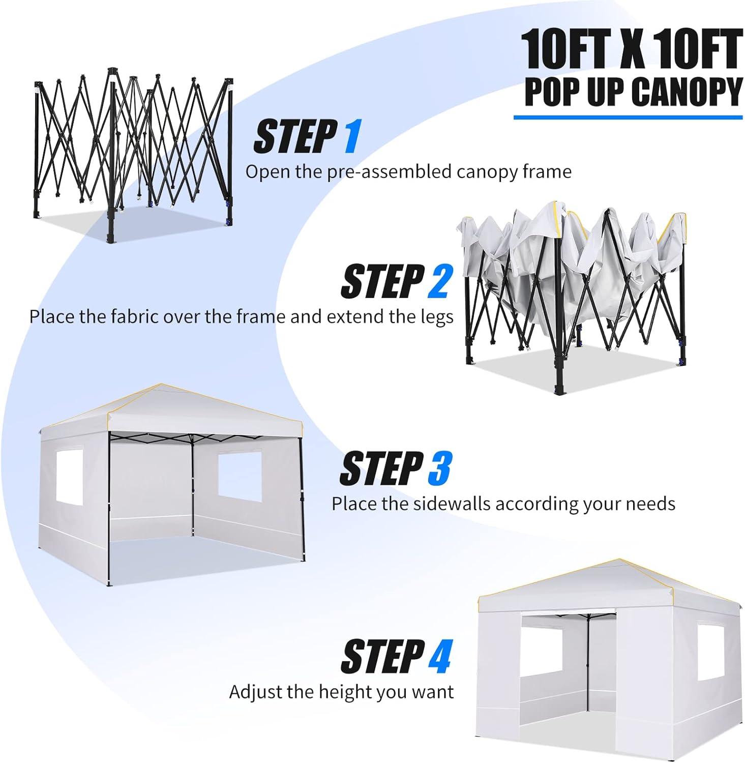 image:imageCOBIZI 10x20 Pop Up Canopy Tent with SidewallsParty Tent Outdoor Gazebos Waterproof amp UV503 Adjustable HeightsHigher Frame Design Extra Tall for Parties BackyardWeddingsMarketsDark BlueWhite