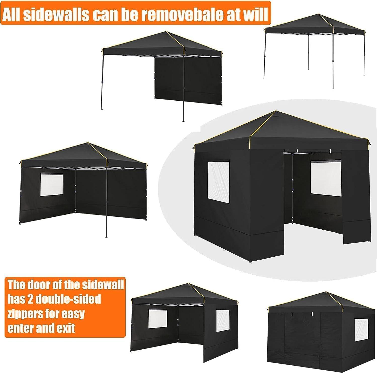 image:imageCOBIZI 10x20 Pop Up Canopy Tent with SidewallsParty Tent Outdoor Gazebos Waterproof amp UV503 Adjustable HeightsHigher Frame Design Extra Tall for Parties BackyardWeddingsMarketsDark BlueBlack