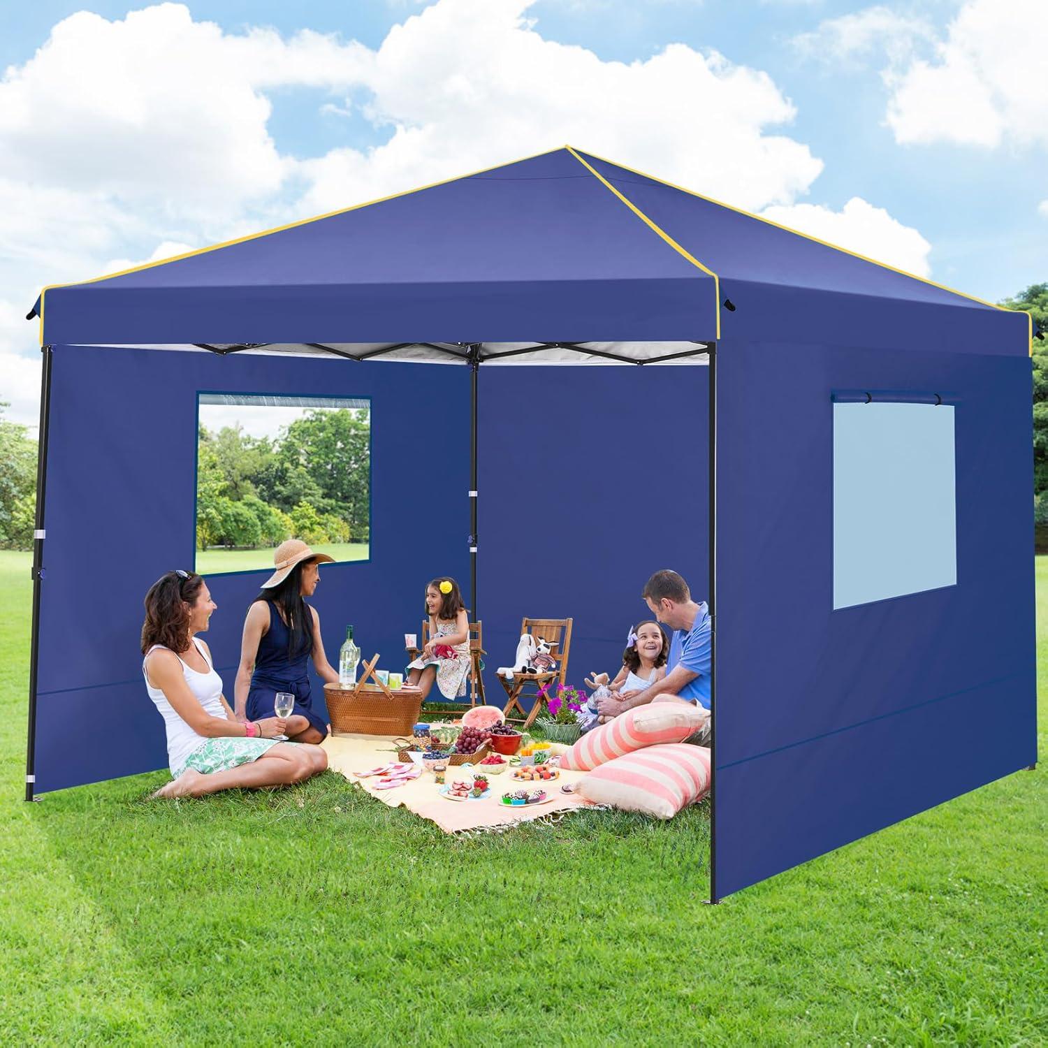 image:imageCOBIZI 10x20 Pop Up Canopy Tent with SidewallsParty Tent Outdoor Gazebos Waterproof amp UV503 Adjustable HeightsHigher Frame Design Extra Tall for Parties BackyardWeddingsMarketsDark BlueDeep Blue