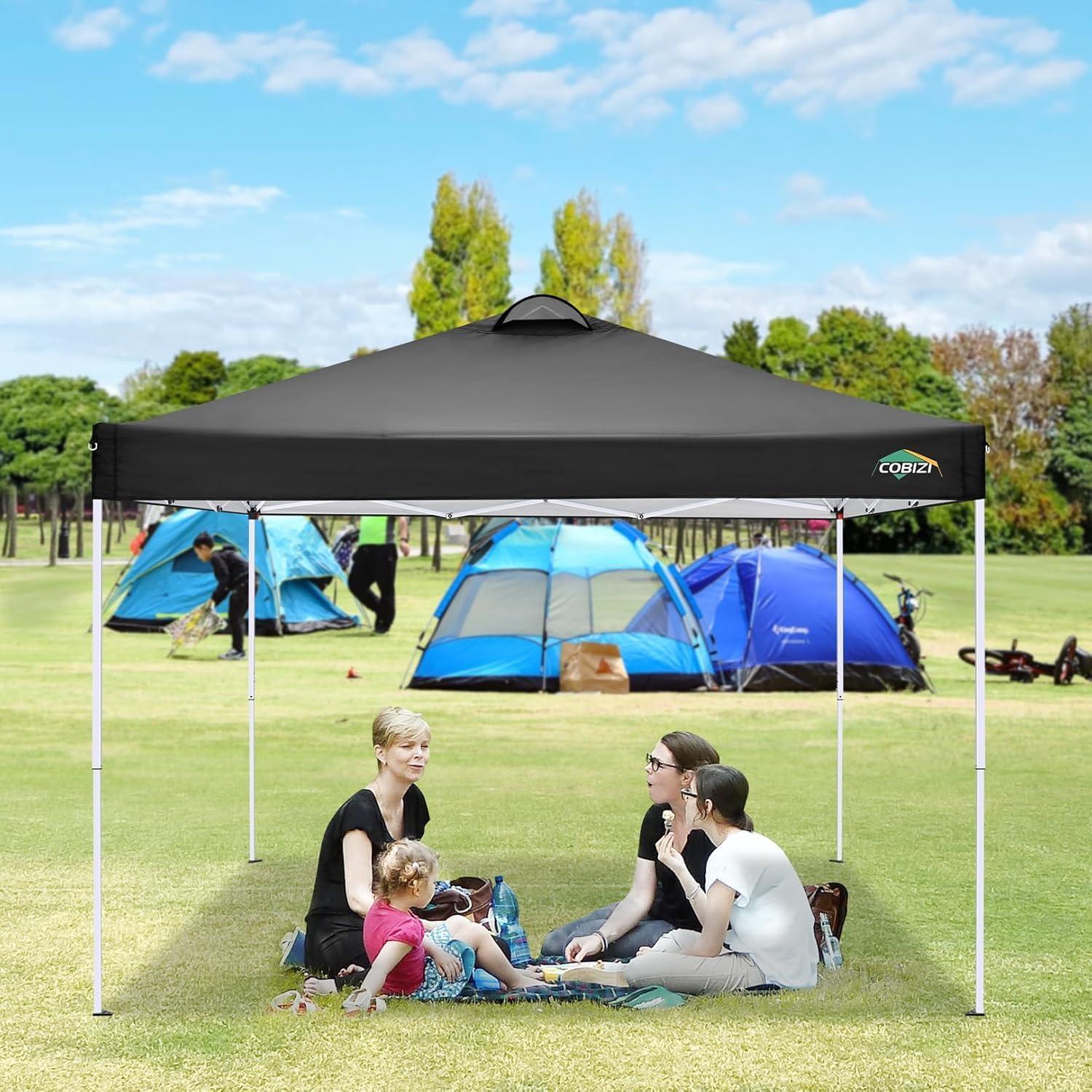 image:imageCOBIZI 10x20 Pop Up Canopy Tent with SidewallsParty Tent Outdoor Gazebos Waterproof amp UV503 Adjustable HeightsHigher Frame Design Extra Tall for Parties BackyardWeddingsMarketsDark BlueLight White