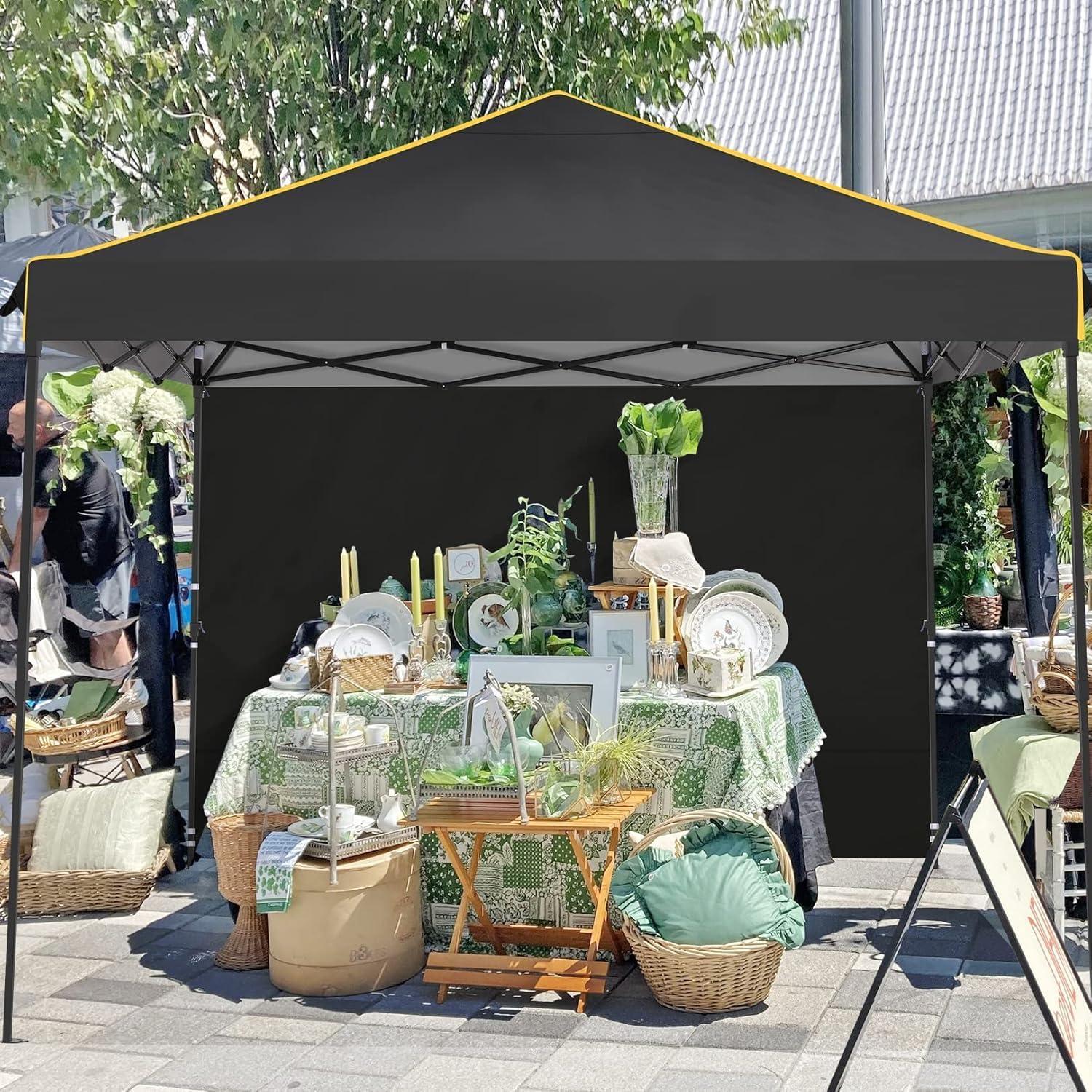 image:imageCOBIZI 10x20 Pop Up Canopy Tent with SidewallsParty Tent Outdoor Gazebos Waterproof amp UV503 Adjustable HeightsHigher Frame Design Extra Tall for Parties BackyardWeddingsMarketsDark BlueBlack