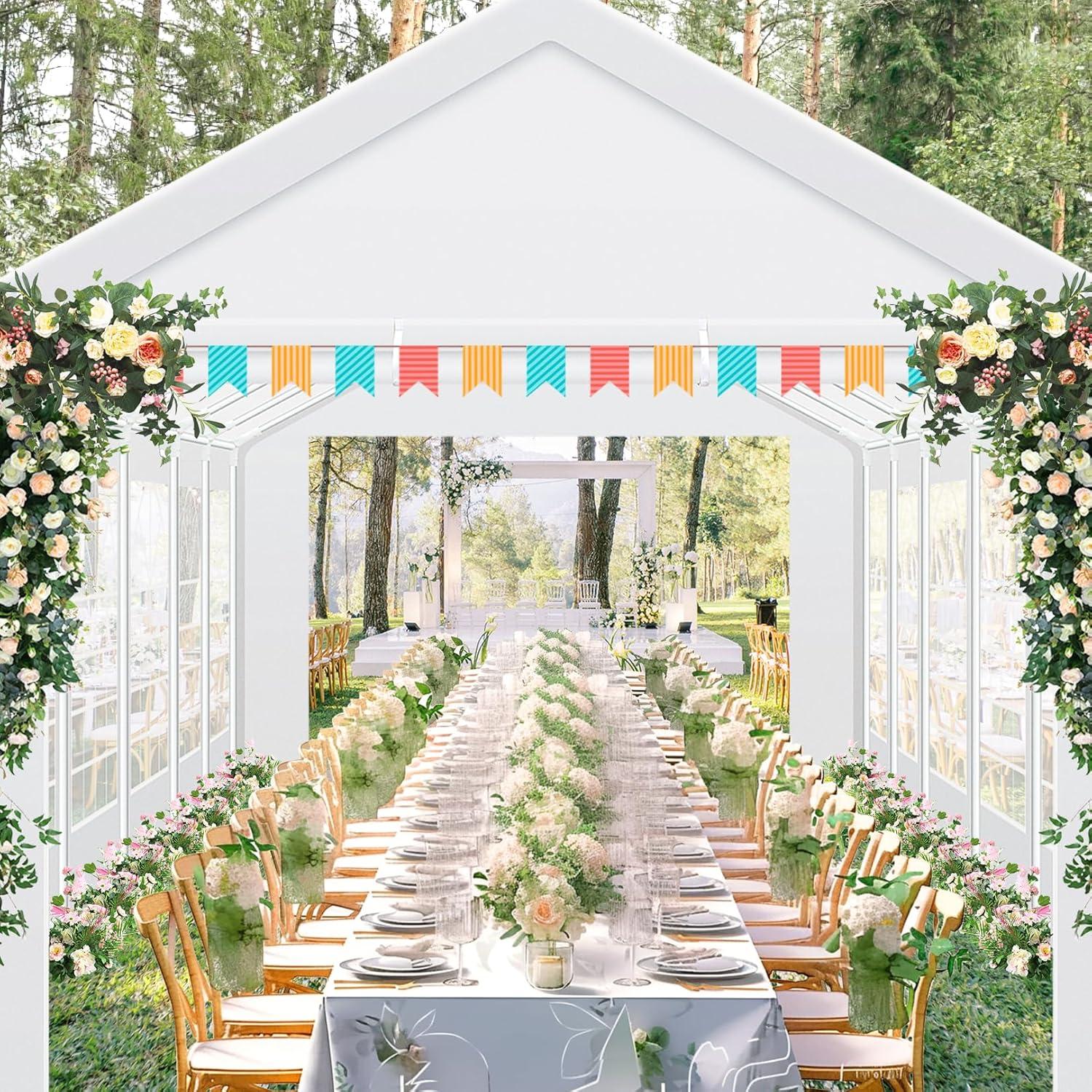 image:imageCOBIZI 10x30 FT Party Tent Heavy Duty Large Outdoor Event Tents for Parties with 8 Sidewalls amp Builtin SandbagsWaterproof Wedding Canopy Gazebo Commercial Tent for CarportCampingPatioWindproof