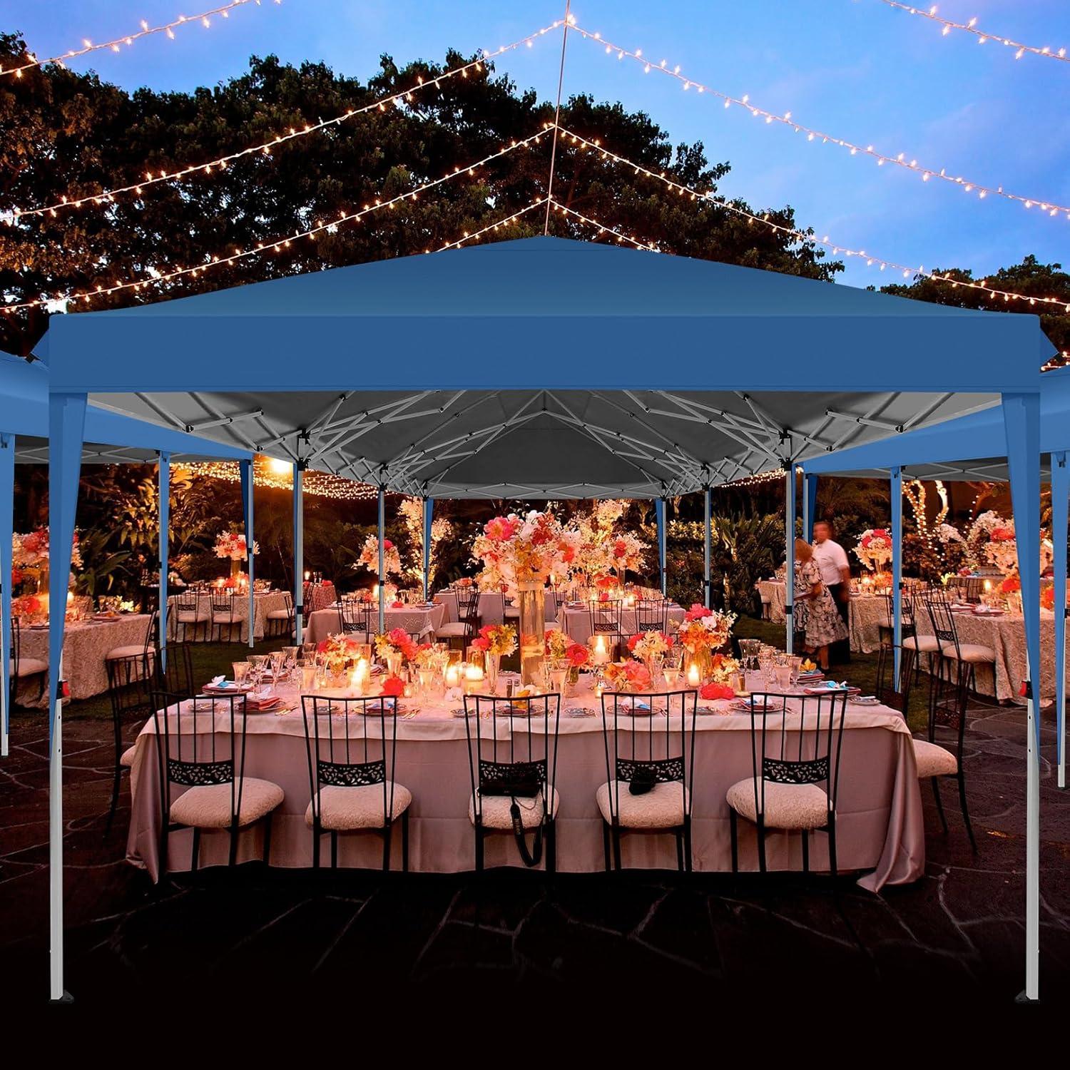 image:imageCOBIZI 10x30 Pop Up Canopy Tent 10x30 Outdoor Party Tent with 8 Removable Sidewalls UPF 50 Waterproof Portable Canopy for Parties Commercial Event with Carry Bag and 4 Sandbags Blue 10x30