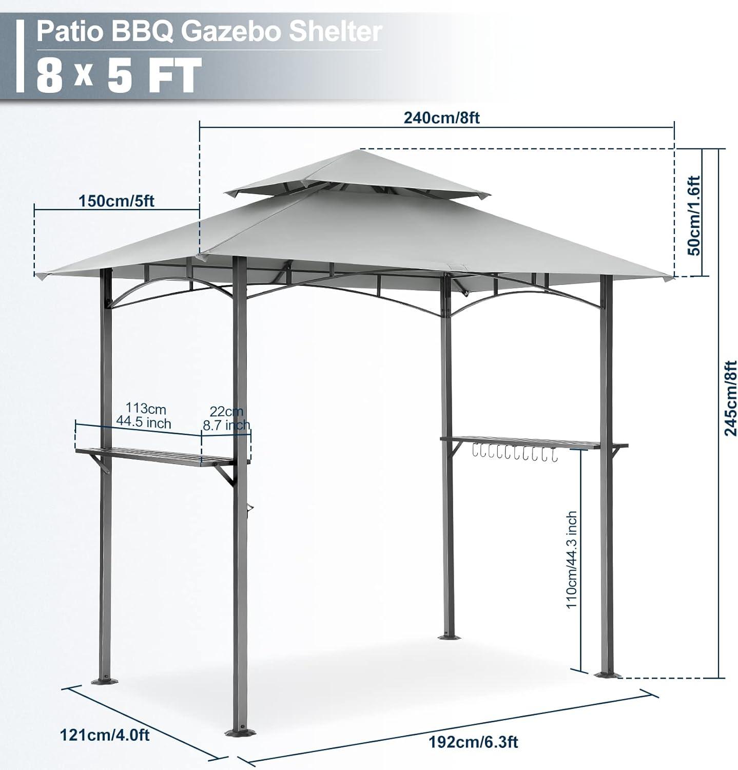 image:imageCOBIZI 12x12 Pop Up Gazebo On Clearance Upgrade Easy Up Metal Outdoor Canopy Waterproof Portable Gazebo with Mosquito Nettings 4 Ropes 8 Stakes and Carry Bag for Patio GardenLight GrayGray